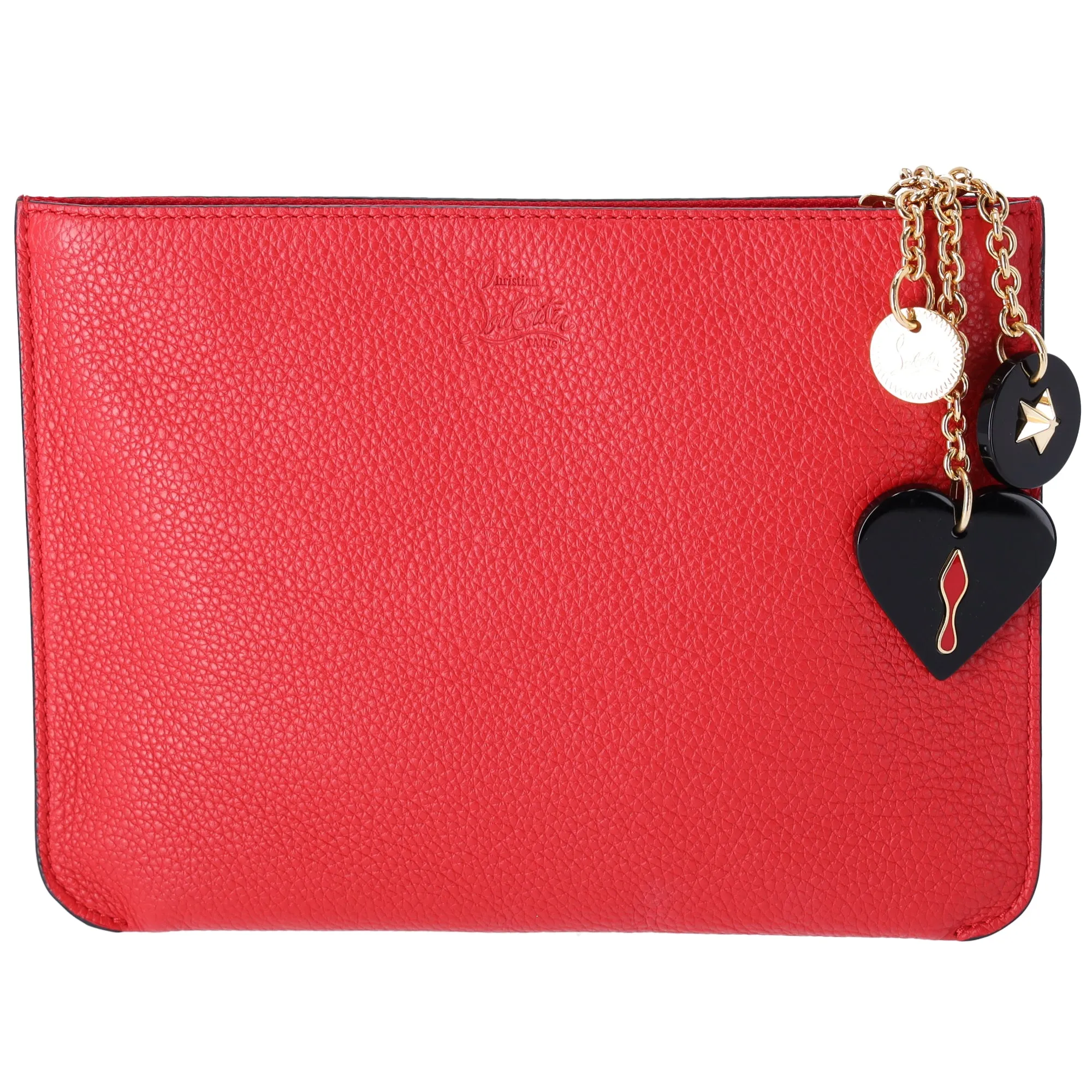 Christian Louboutin Loubicute Pouch with Charms Red Leather sold by Gaby's Bags