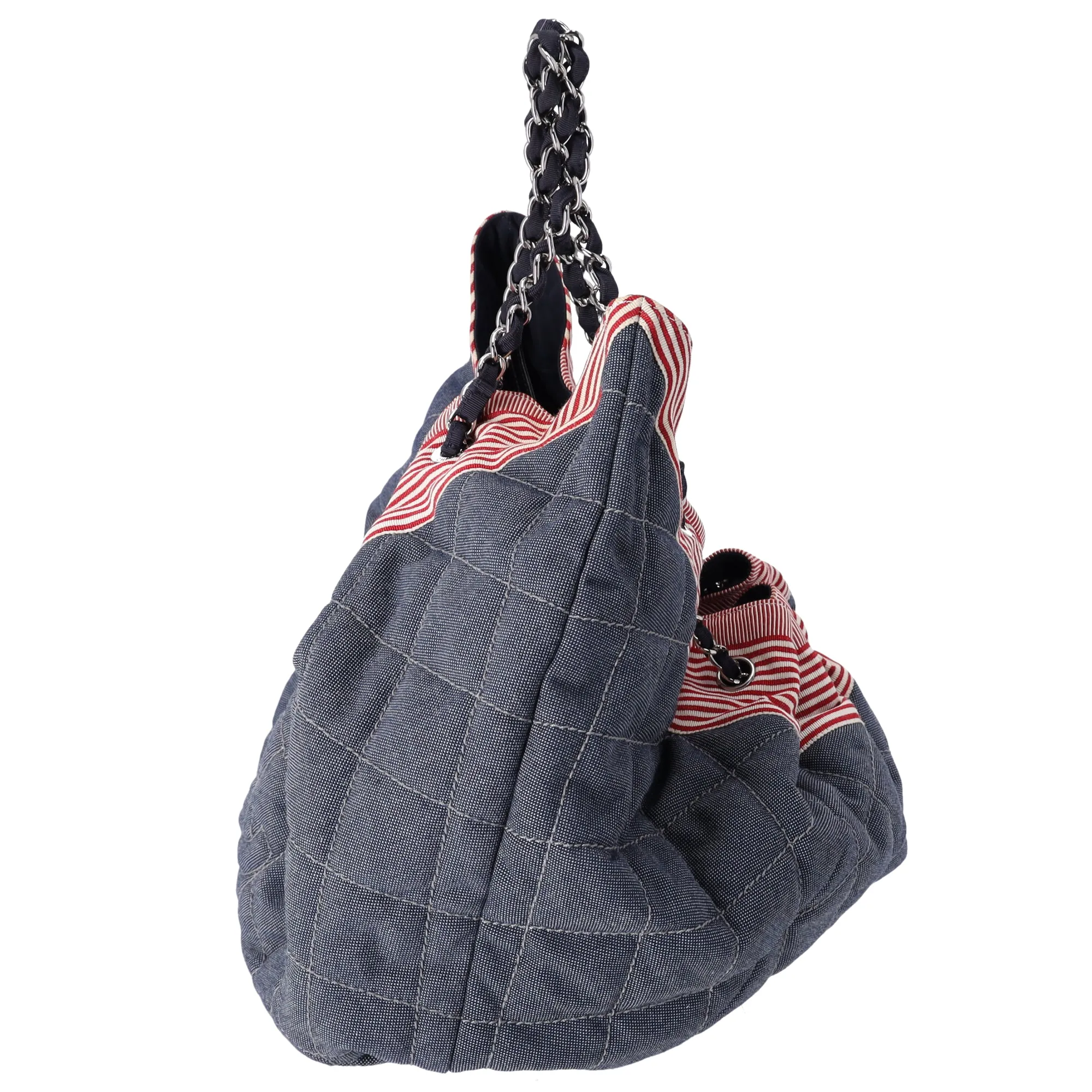 CHANEL Coco Cabas GM Hobo Tote A46887 Blue Red Navy Denim sold by Gaby's Bags product image thumbnail 2