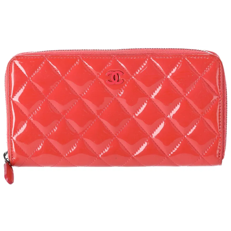 CHANEL Matelasse Long Wallet Pink Patent Leather sold by Gaby's Bags