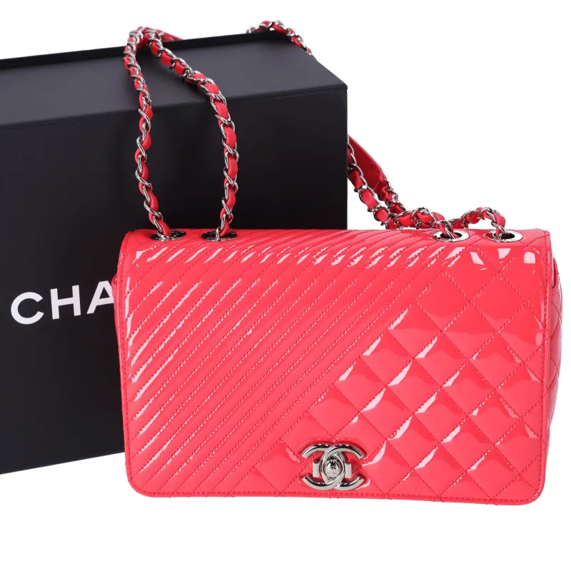CHANEL Matelasse Coco Boy Shoulder Bag A92797 Pink Patent Leather sold by Gaby's Bags