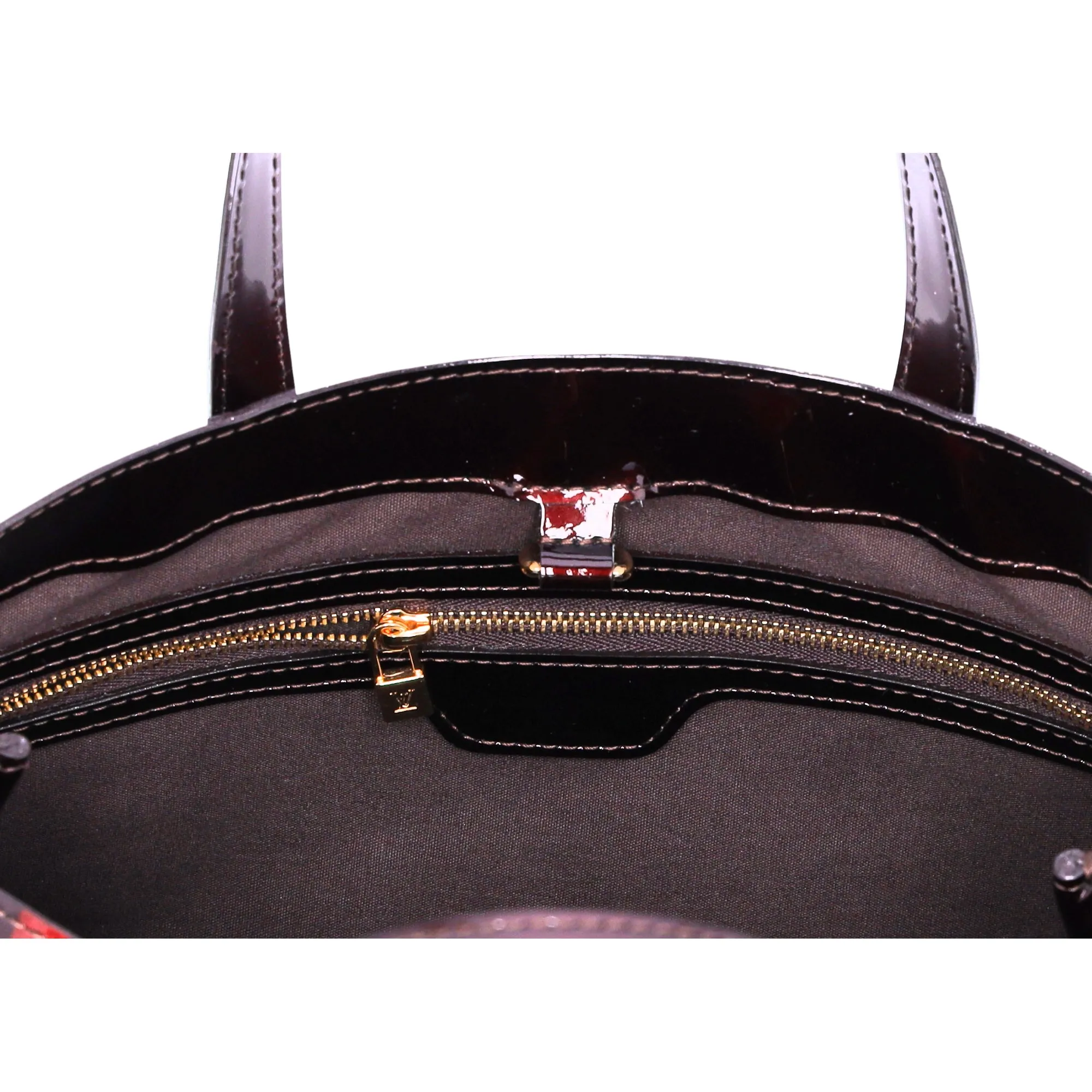 Louis Vuitton Vernis Rayures Wilshire PM Amarante Stripe Patent Leather sold by Gaby's Bags product image thumbnail 4