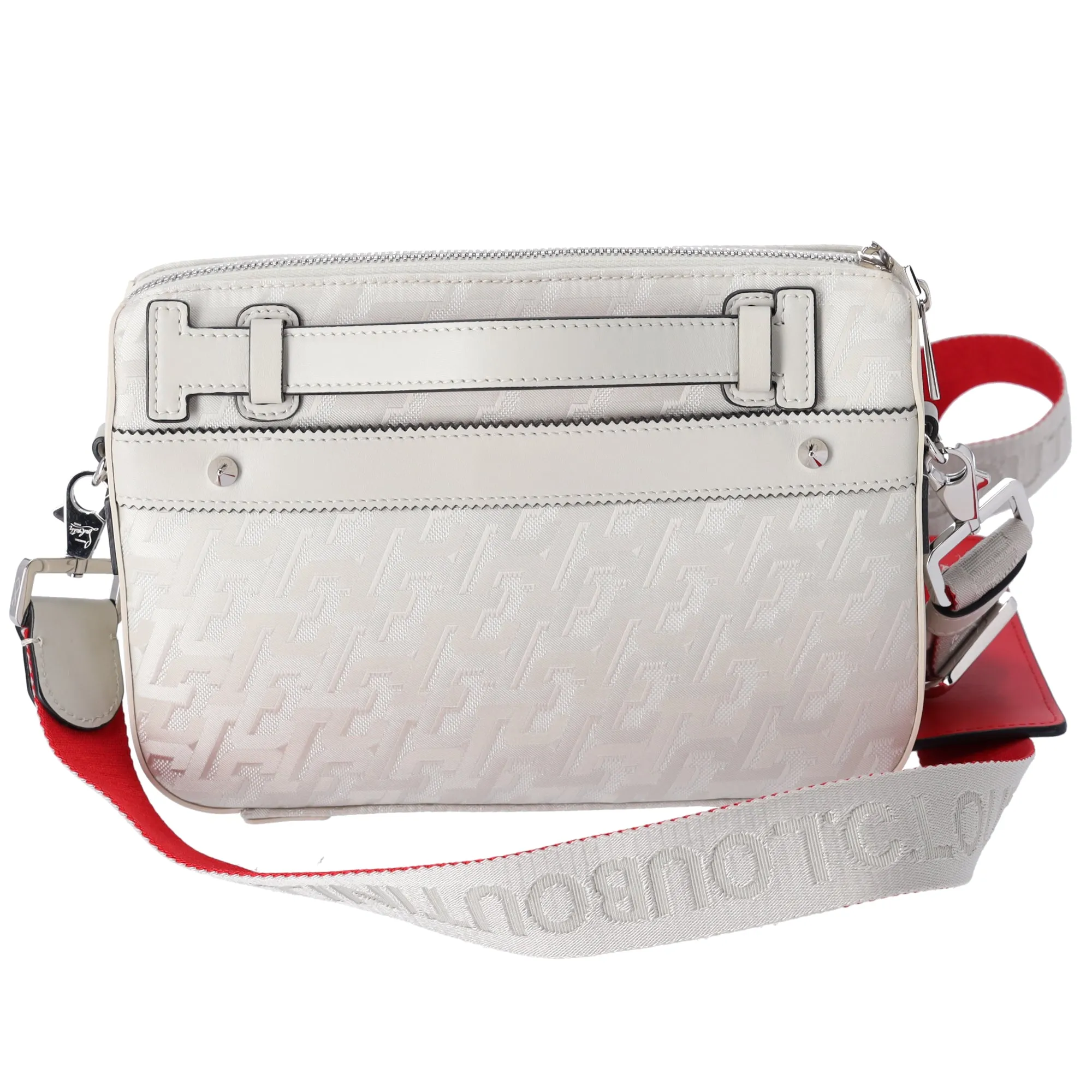 Christian Louboutin Ruby Town Messenger Bag Light Gray Red Jacquard sold by Gaby's Bags product image thumbnail 3