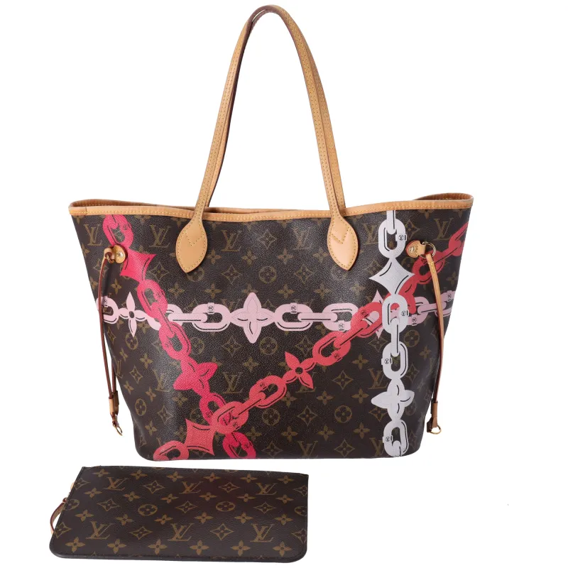 Louis Vuitton Neverfull MM Tote Monogram Bay Rose Ballerine Poppy sold by Gaby's Bags