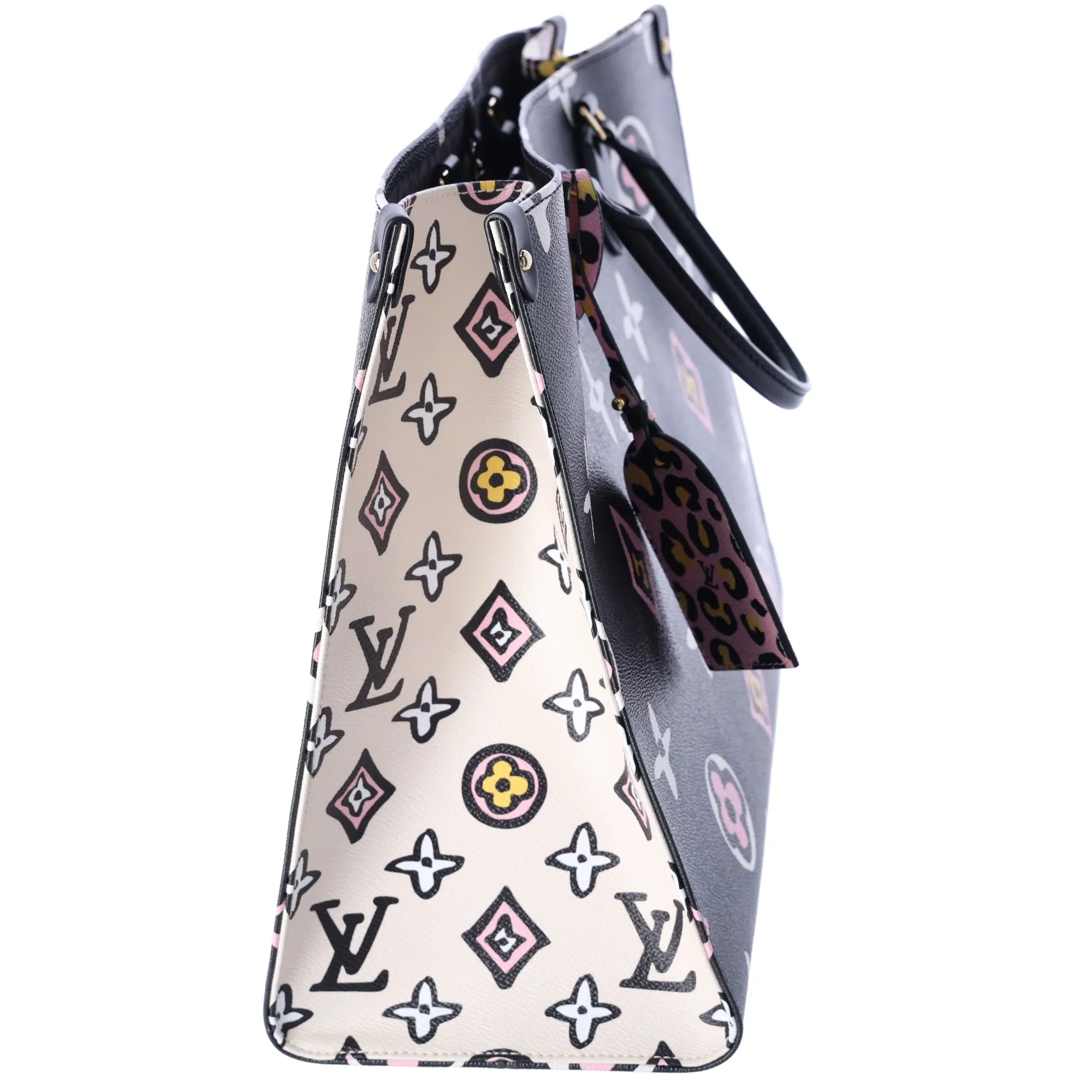 Louis Vuitton Onthego GM Wild at Heart Tote Bag Black Pink Monogram Canvas sold by Gaby's Bags product image thumbnail 5