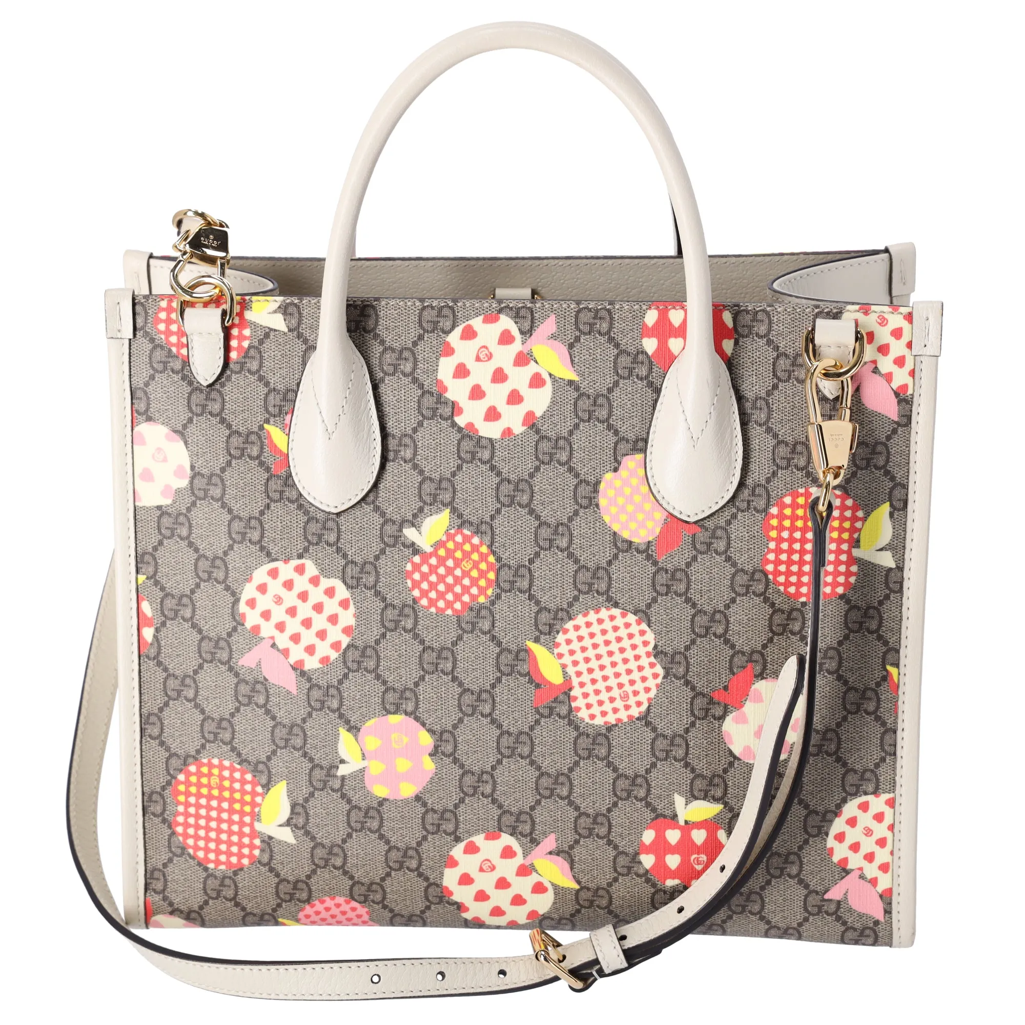GUCCI GG Supreme Apple Tote Bag 659983 Beige Tan Multi PVC sold by Gaby's Bags product image thumbnail 3