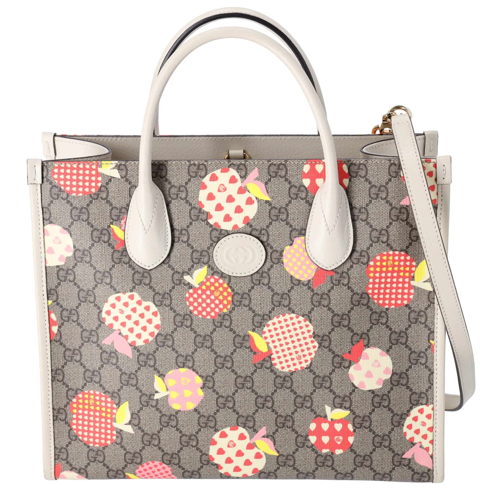 GUCCI GG Supreme Apple Tote Bag 659983 Beige Tan Multi PVC sold by Gaby's Bags