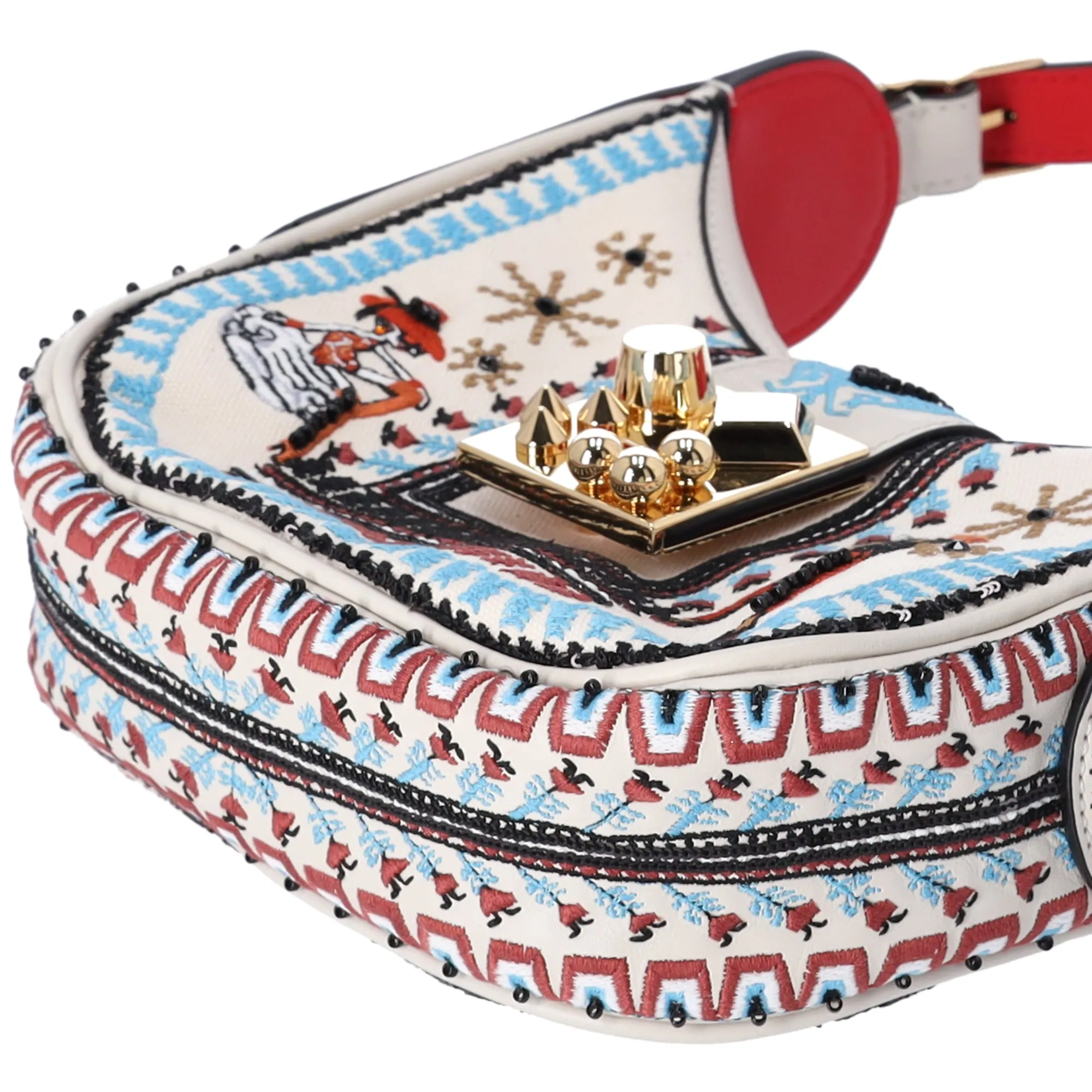 Christian Louboutin Carasky Mini Shoulder Bag 3225075 Cream Red Multi Leather sold by Gaby's Bags product image thumbnail 5