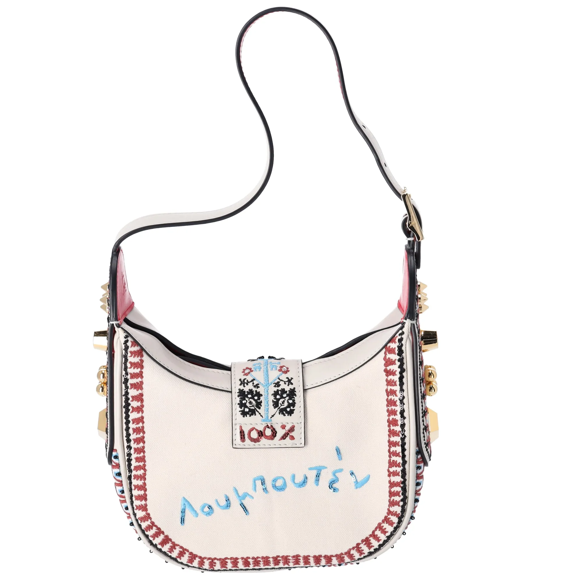 Christian Louboutin Carasky Mini Shoulder Bag 3225075 Cream Red Multi Leather sold by Gaby's Bags product image thumbnail 3