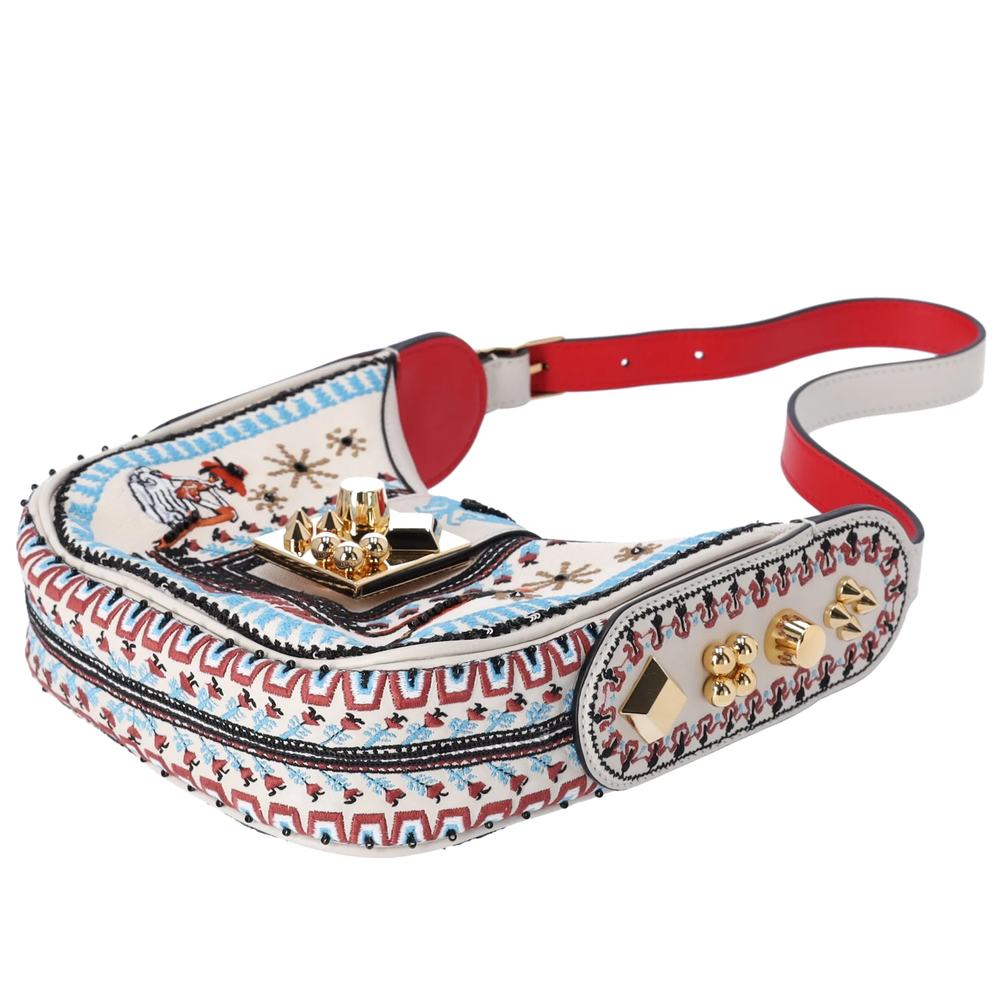 Christian Louboutin Carasky Mini Shoulder Bag 3225075 Cream Red Multi Leather sold by Gaby's Bags product image thumbnail 4