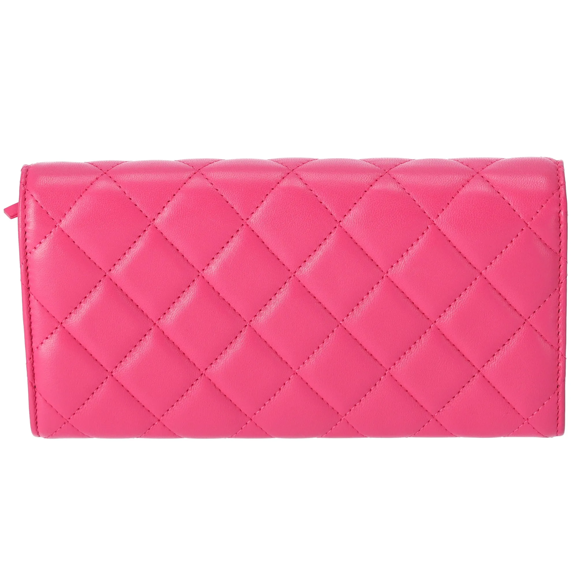 CHANEL Matelasse Long Flap Wallet Fuschia Pink Lambskin sold by Gaby's Bags product image thumbnail 2