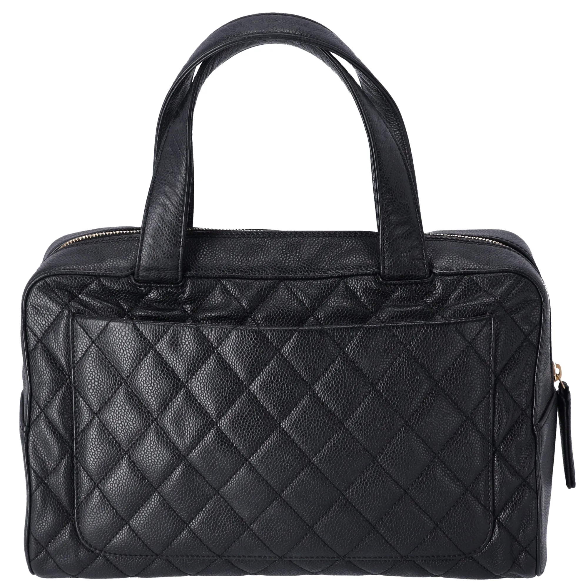 CHANEL Vintage Caviar CC Bowling Bag Black sold by Gaby's Bags product image thumbnail 3