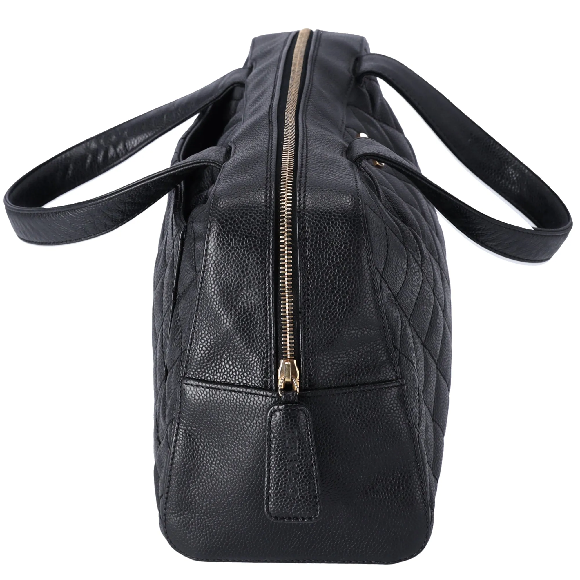 CHANEL Vintage Caviar CC Bowling Bag Black sold by Gaby's Bags product image thumbnail 4