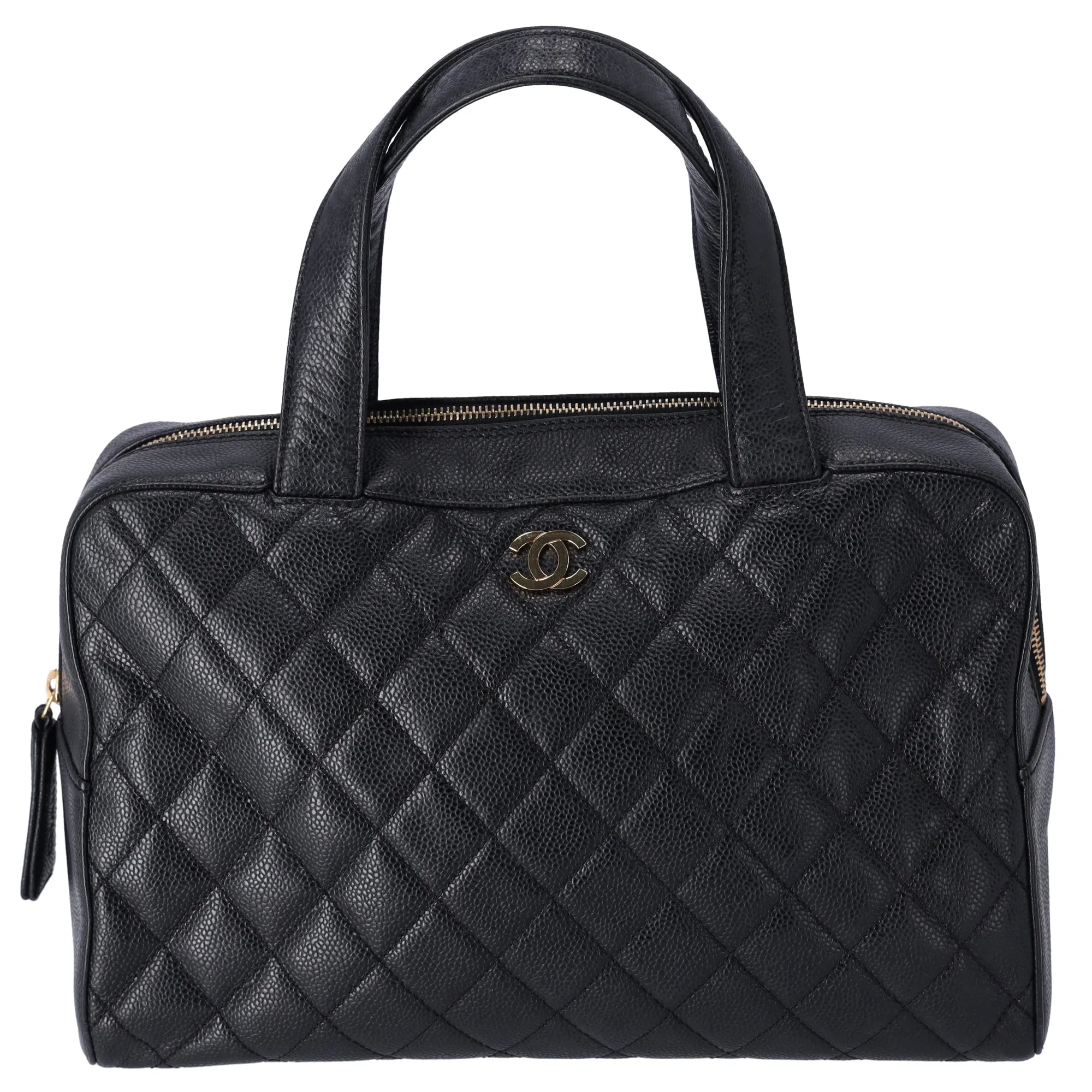 CHANEL Vintage Caviar CC Bowling Bag Black sold by Gaby's Bags