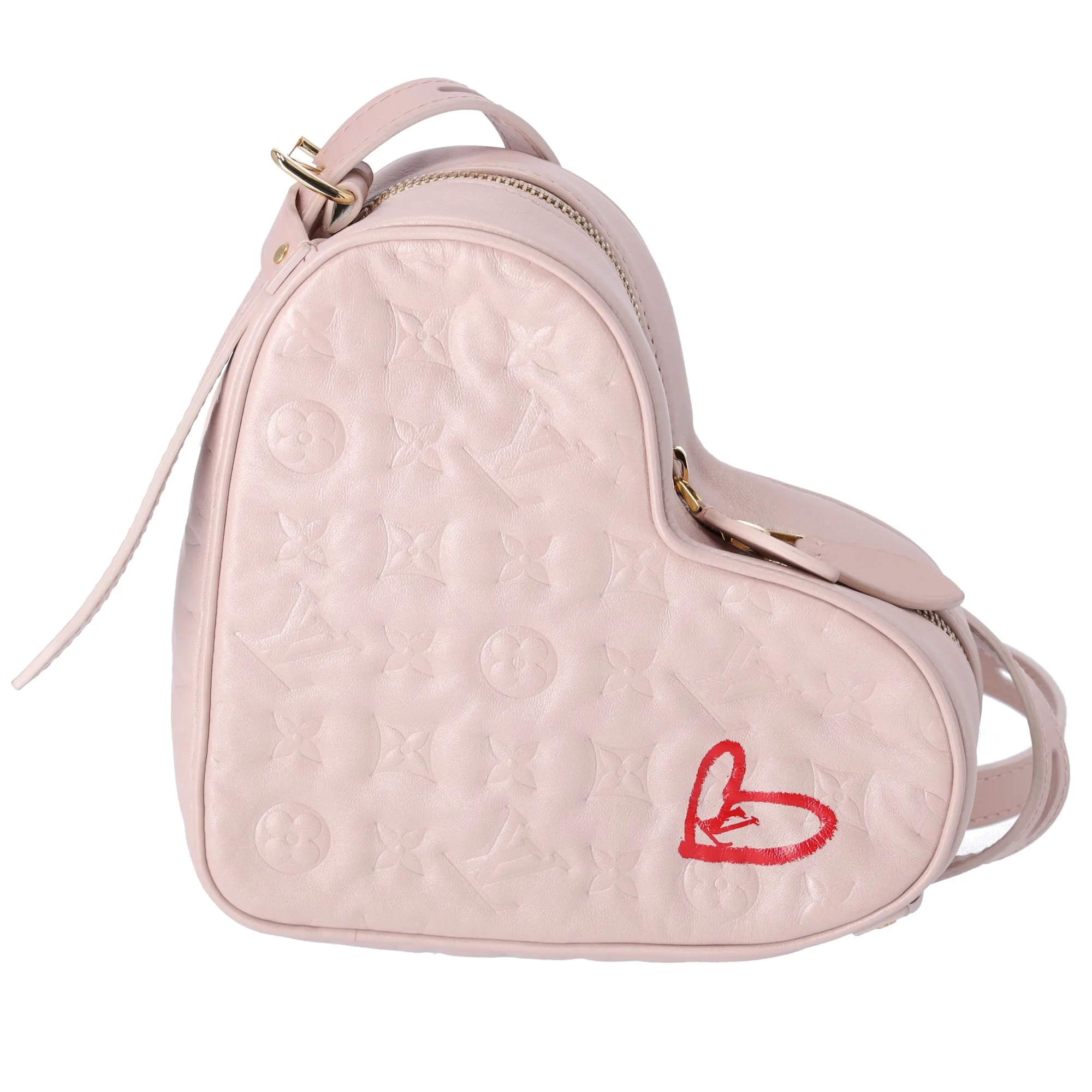 Louis Vuitton Sac Coeur Collection Heart Shoulder Bag Light Pink Lambskin sold by Gaby's Bags
