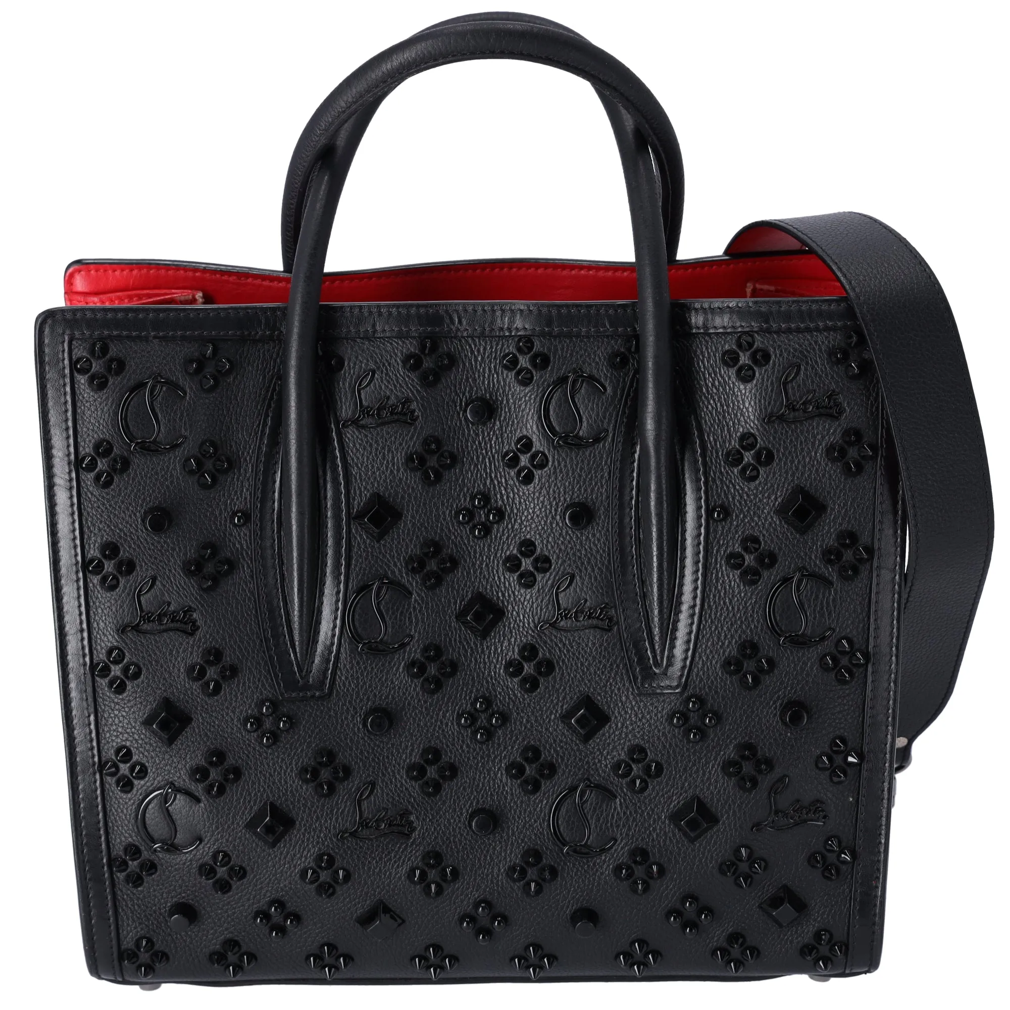Christian Louboutin Paloma Medium Handbag Black Red Leather Rubber sold by Gaby's Bags