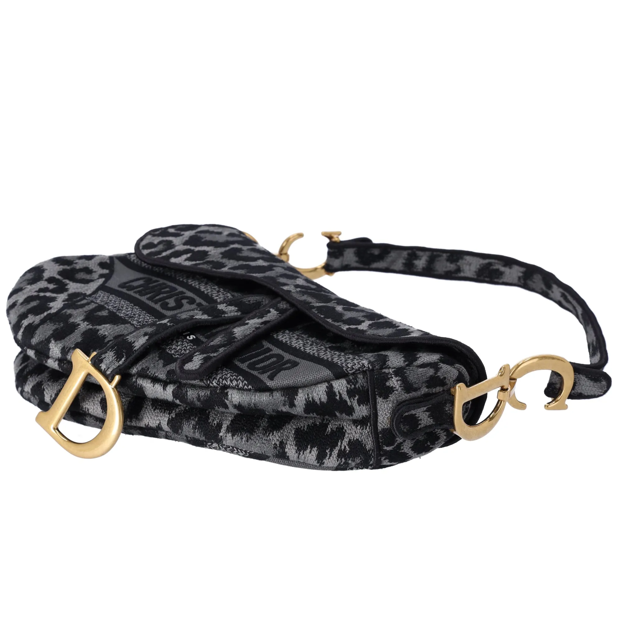 Christian Dior Saddle Bag Handbag Gray Black Leopard Jacquard sold by Gaby's Bags product image thumbnail 4
