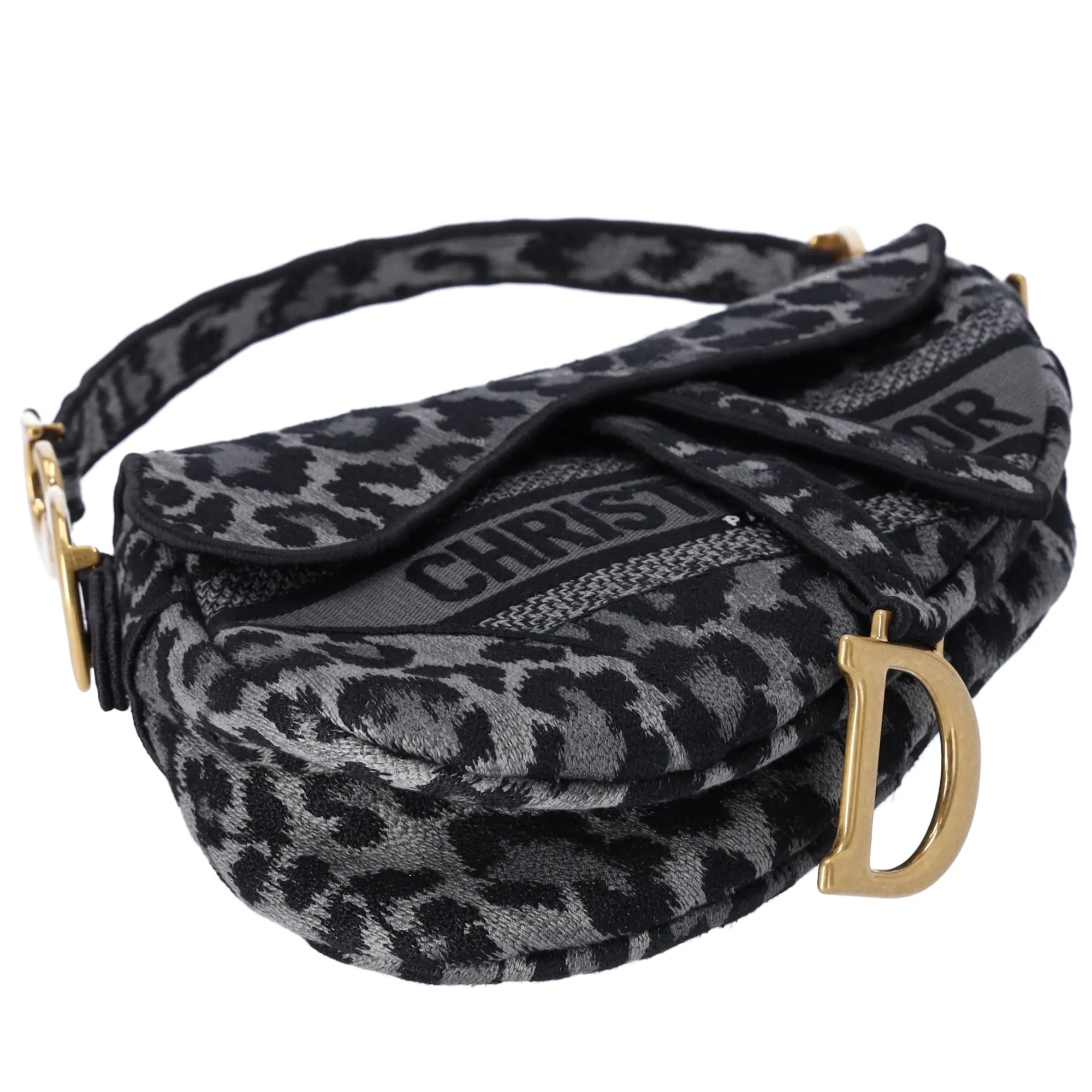 Christian Dior Saddle Bag Handbag Gray Black Leopard Jacquard sold by Gaby's Bags product image thumbnail 5