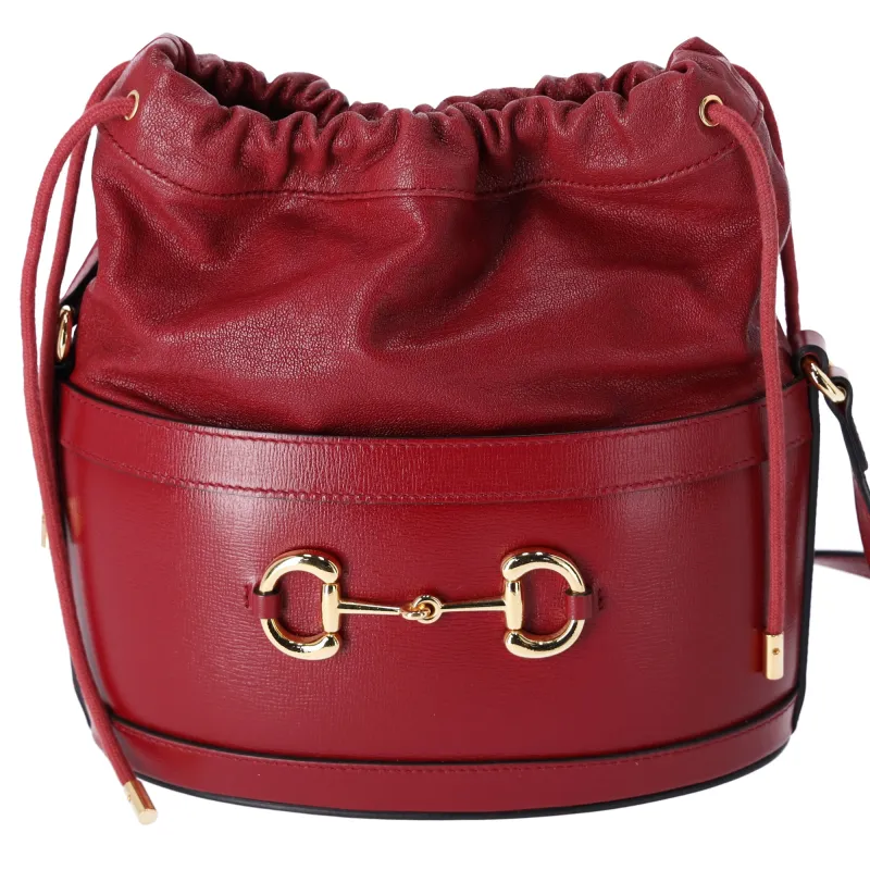 GUCCI Horsebit 1955 Bucket Bag Shoulder Bag 602118 Bordeaux Leather sold by Gaby's Bags