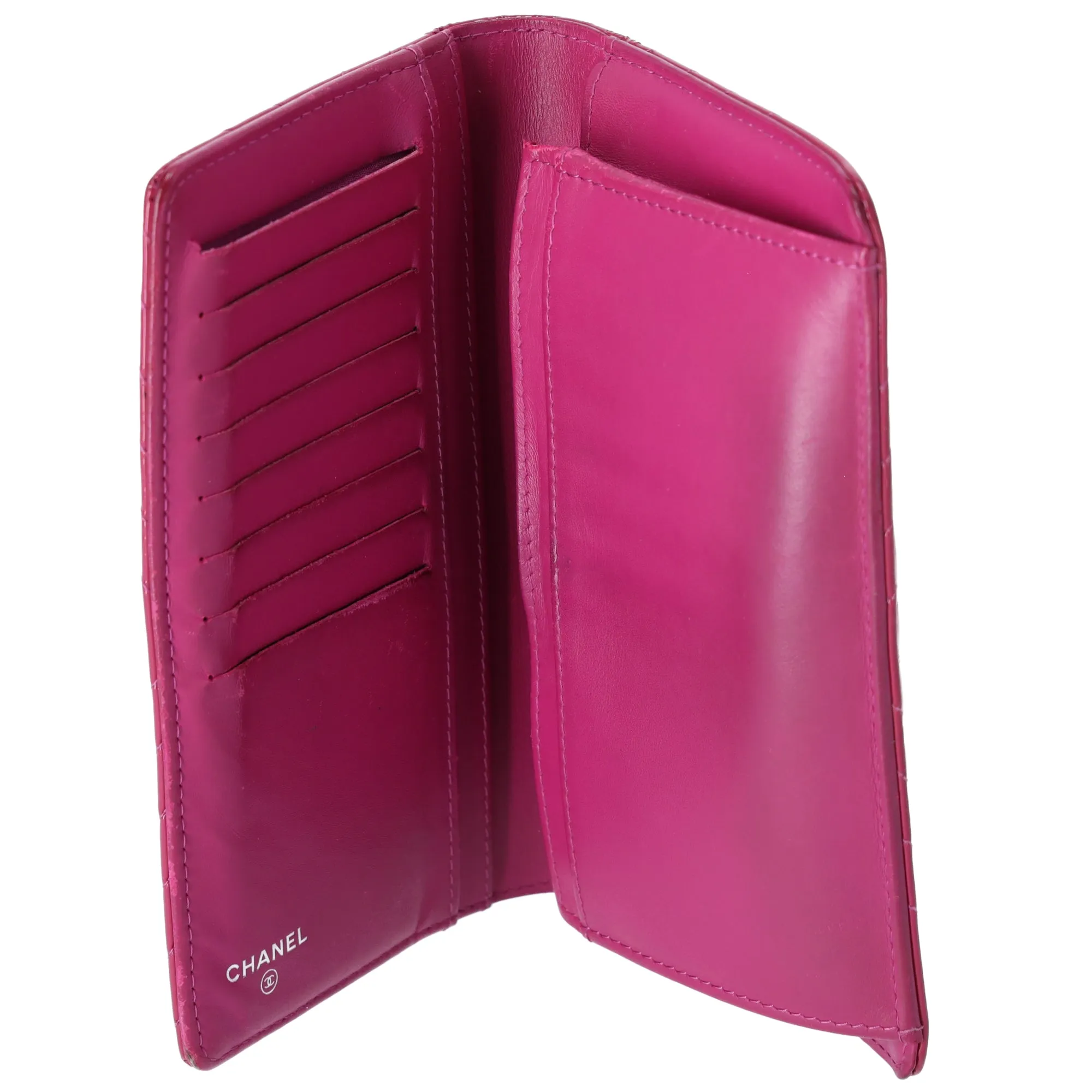 CHANEL V Stitch Chevron Long Bifold Wallet Pink Patent Leather sold by Gaby's Bags product image thumbnail 5