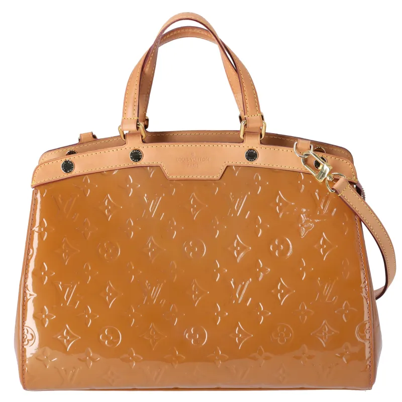 Louis Vuitton Brea MM Monogram Vernis Handbag M91755 Beige Poudre sold by Gaby's Bags