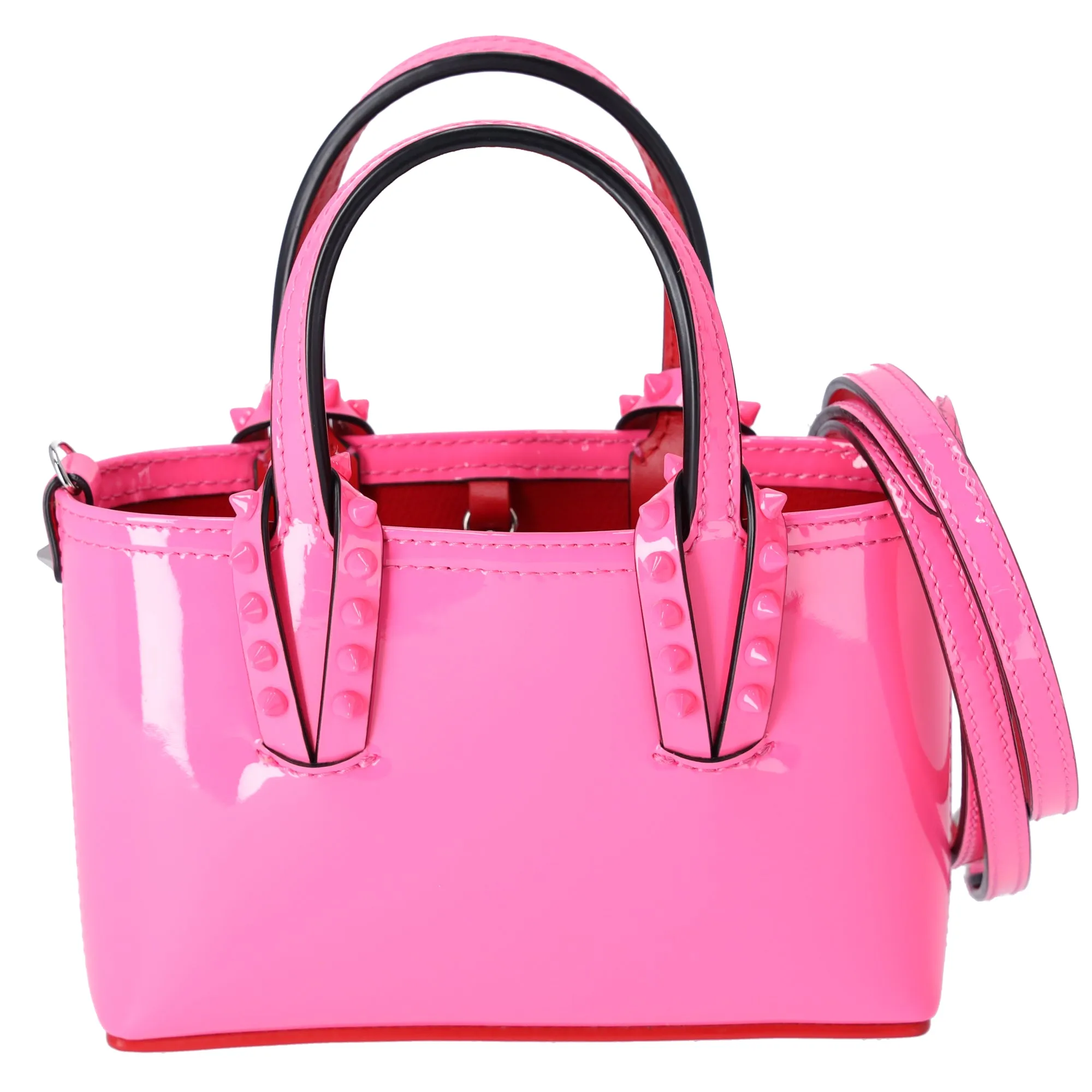 Christian Louboutin Cabata EW Nano Handbag 3225245 Pink Patent Leather sold by Gaby's Bags