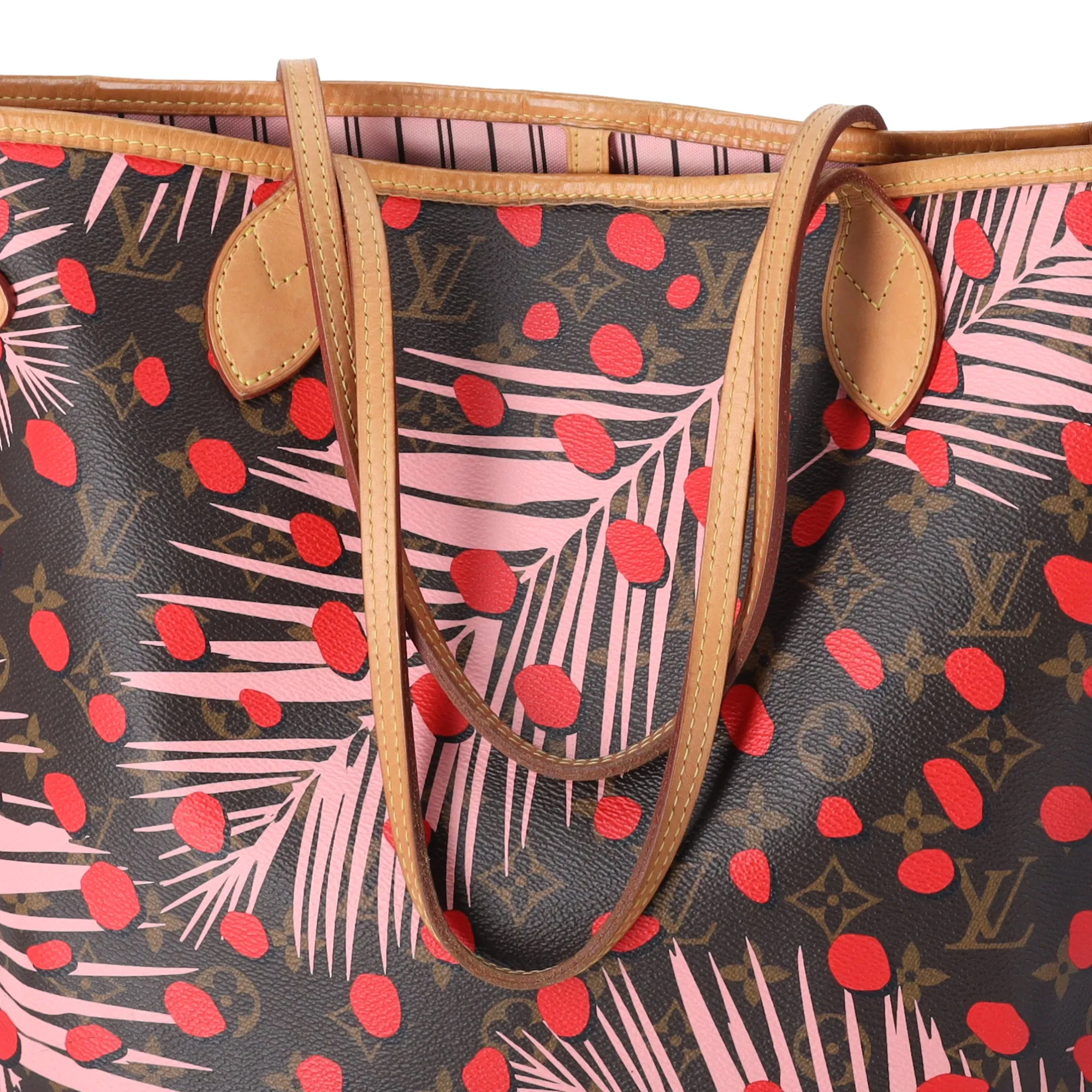 Louis Vuitton Neverfull MM Monogram Jungle Dot Tote Bag M41979 Poppy sold by Gaby's Bags product image thumbnail 4