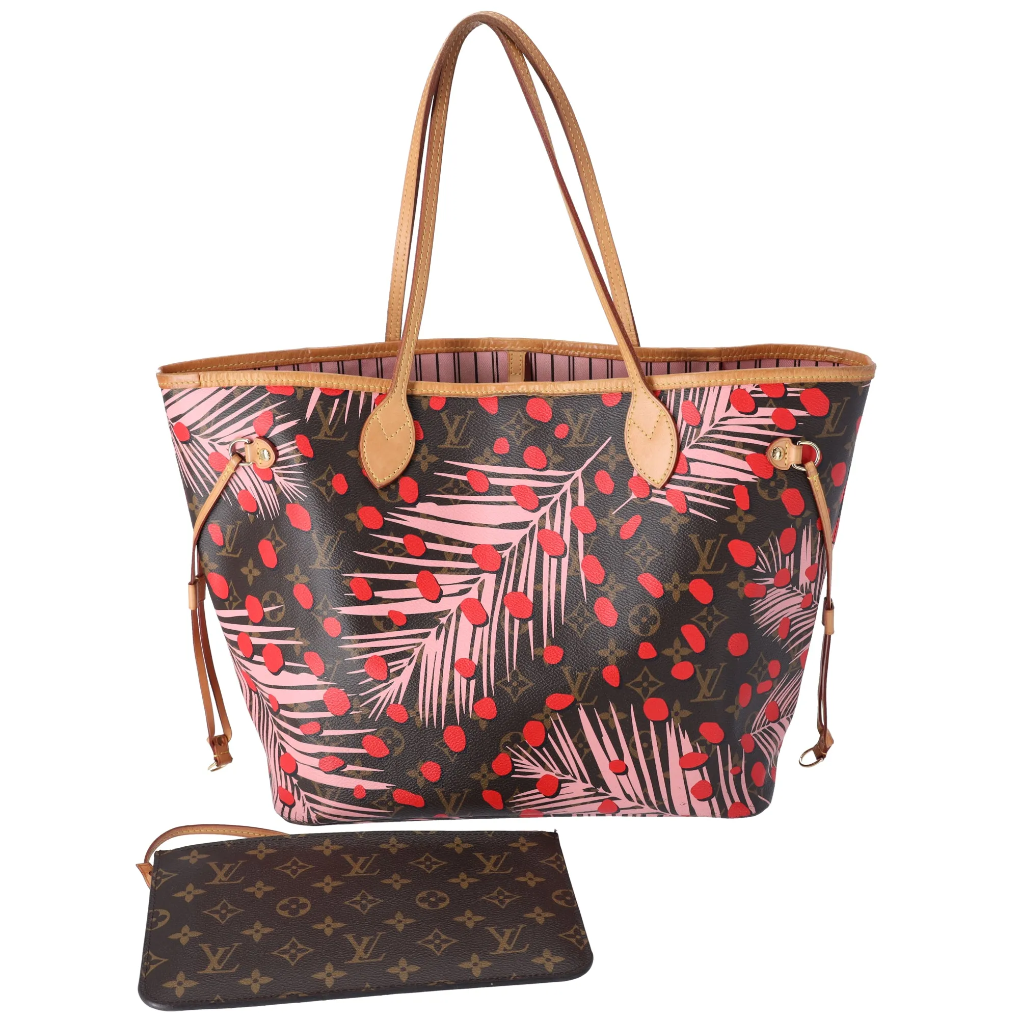 Louis Vuitton Neverfull MM Monogram Jungle Dot Tote Bag M41979 Poppy sold by Gaby's Bags