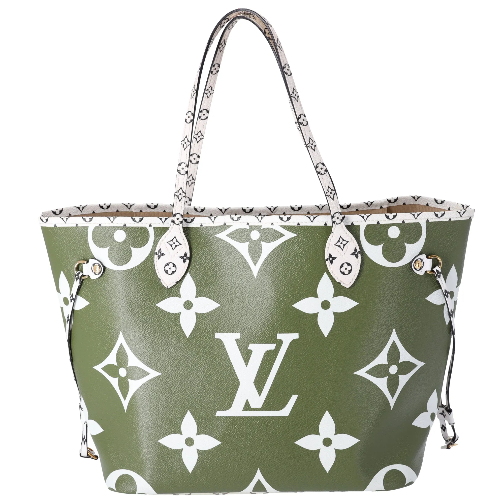 Louis Vuitton Neverfull MM Giant Monogram Tote Bag M44568 Khaki Green Canvas sold by Gaby's Bags product image thumbnail 2