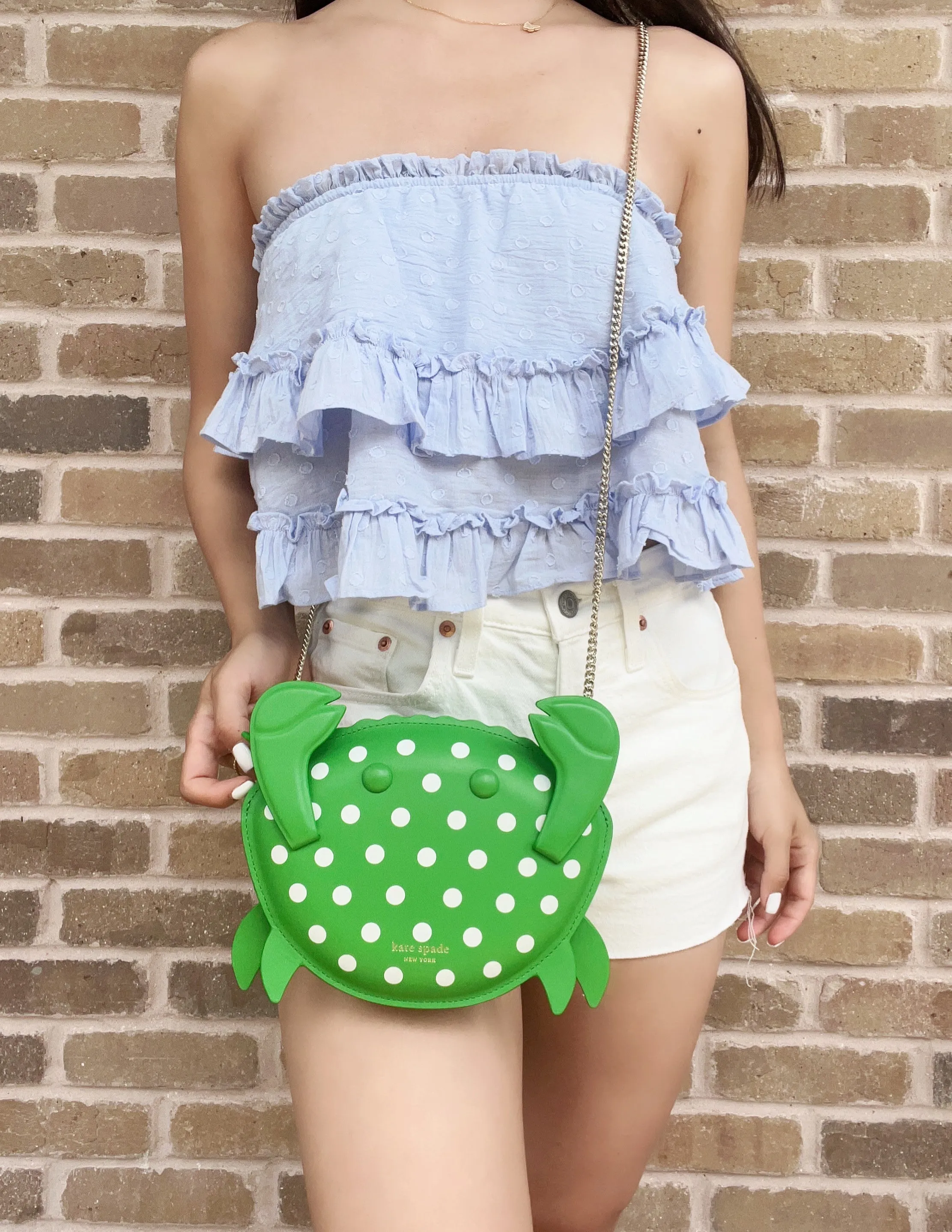 Kate Spade Shelly Crab Novelty Crossbody Green White Polka Dots sold by Gaby's Bags product image thumbnail 2
