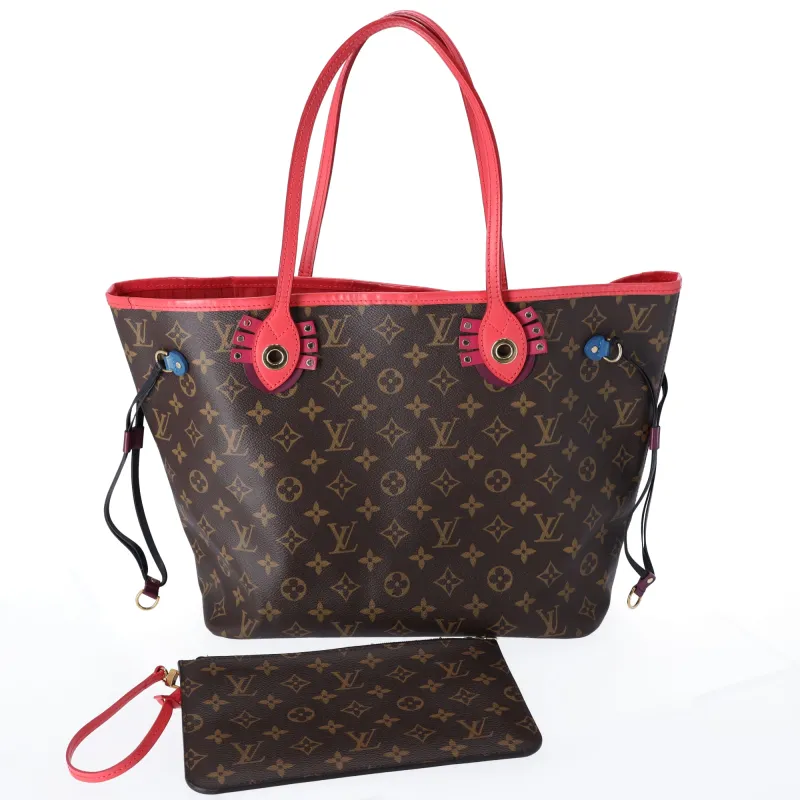 Louis Vuitton Neverfull MM Monogram Totem Tote Bag M41663 Flamingo sold by Gaby's Bags