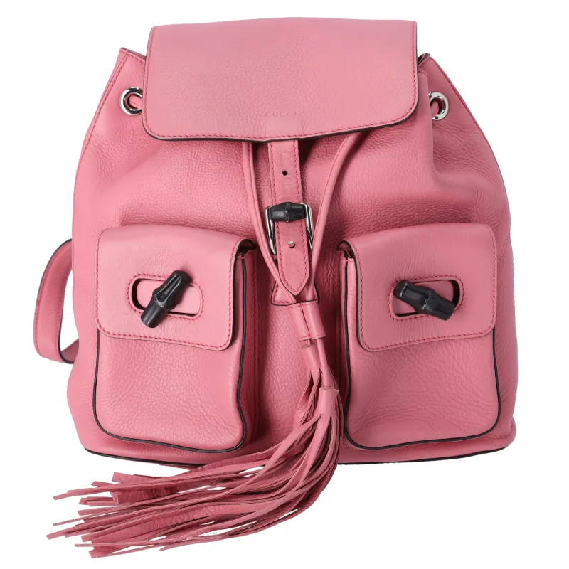 GUCCI Bamboo Backpack 370833 Pink Leather Tassel made by Gucci