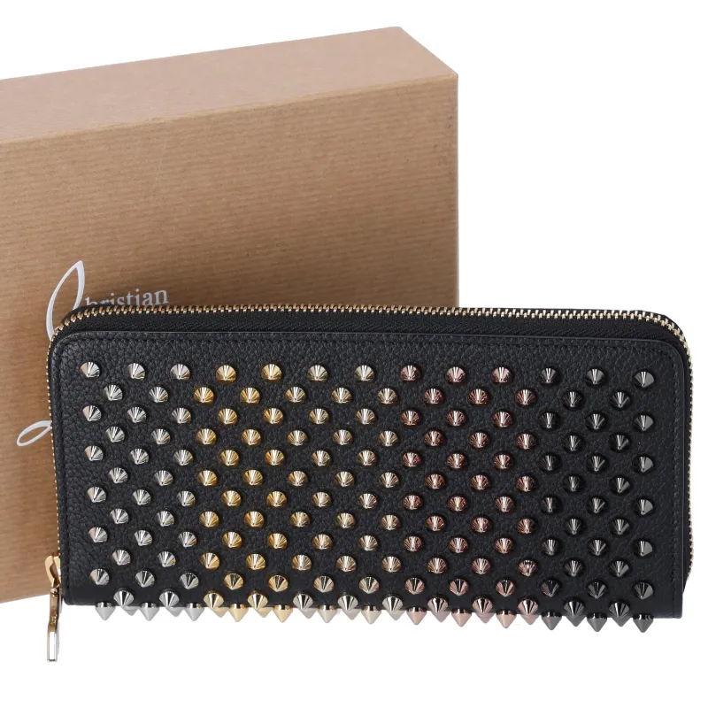 Christian Louboutin Panettone Long Wallet Black Leather Multicolor Hardware sold by Gaby's Bags