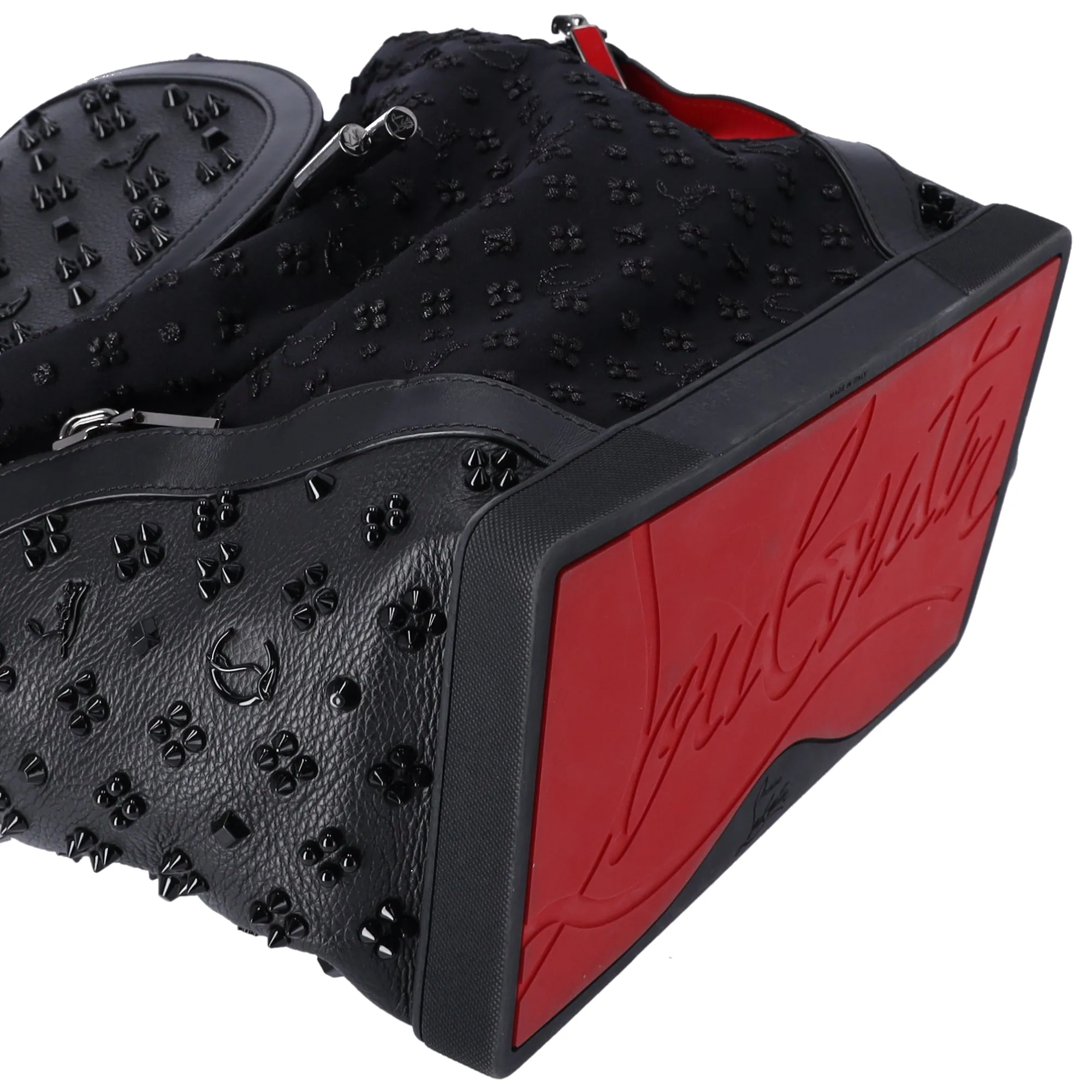 Christian Louboutin Explorafunk Backpack Studded Black Red Canvas Leather sold by Gaby's Bags product image thumbnail 4