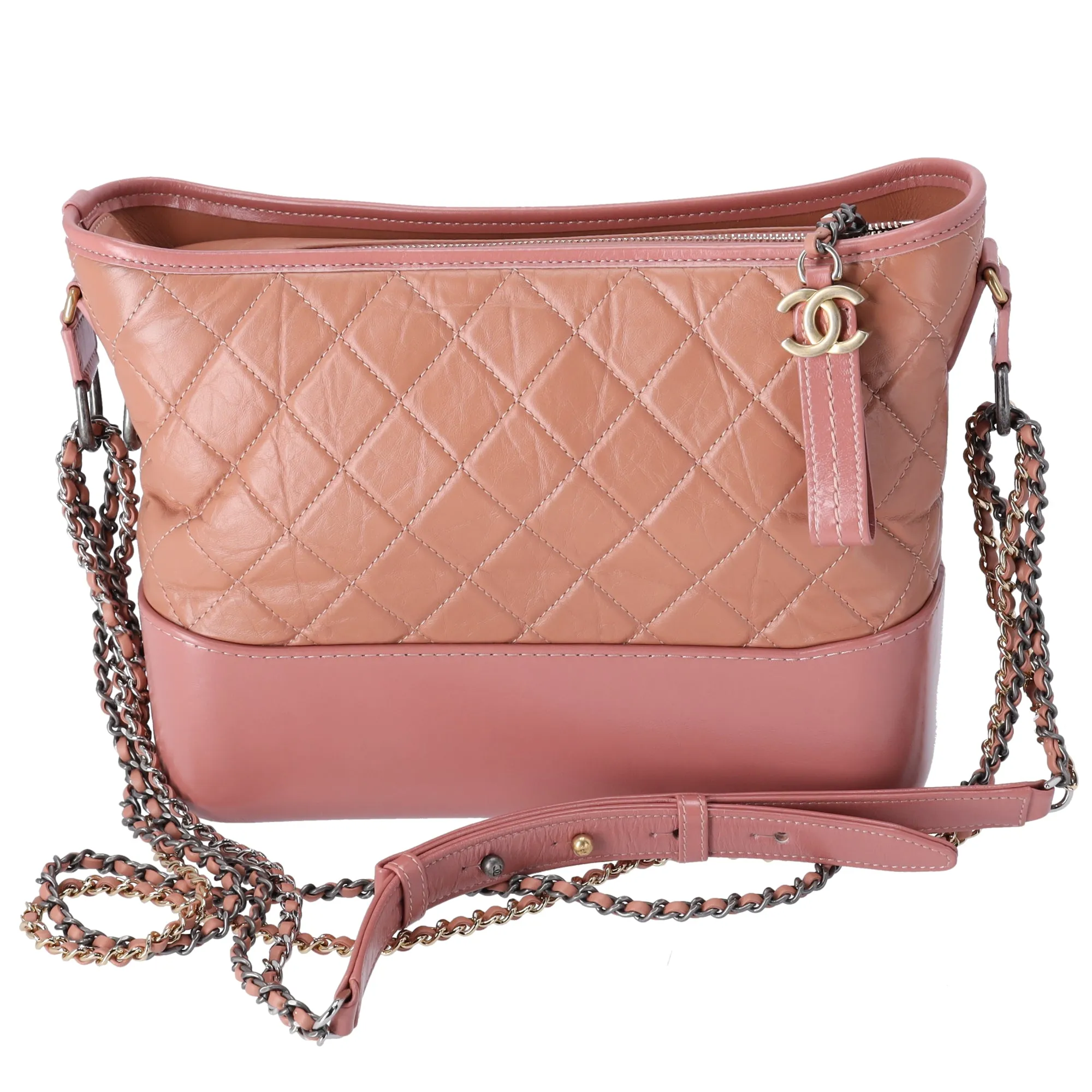 CHANEL Gabrielle Medium Hobo Bag A93824 Salmon Pink Aged Calfskin sold by Gaby's Bags product image thumbnail 2