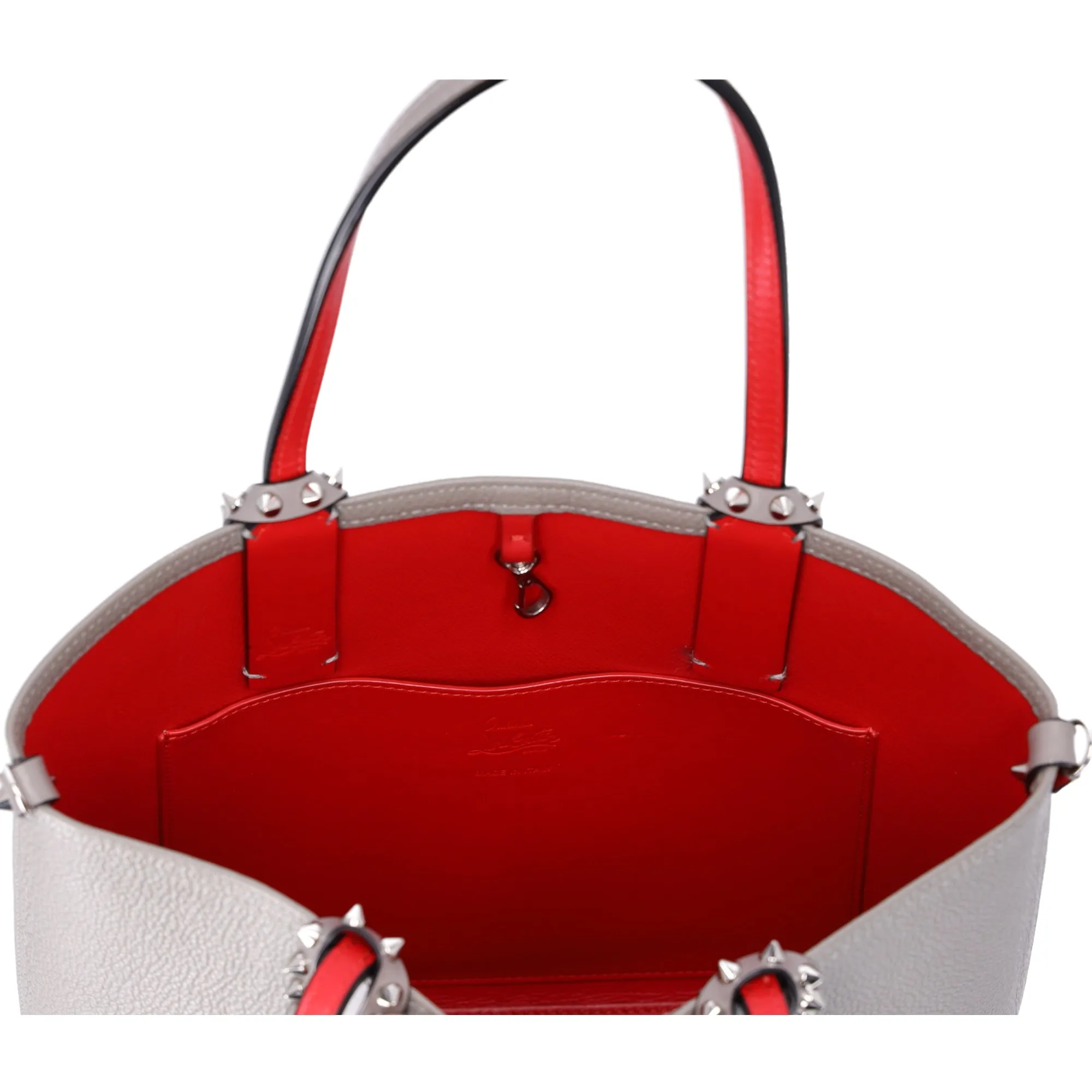 Christian Louboutin Cabata North South Tote Bag Gray Red Leather sold by Gaby's Bags product image thumbnail 5