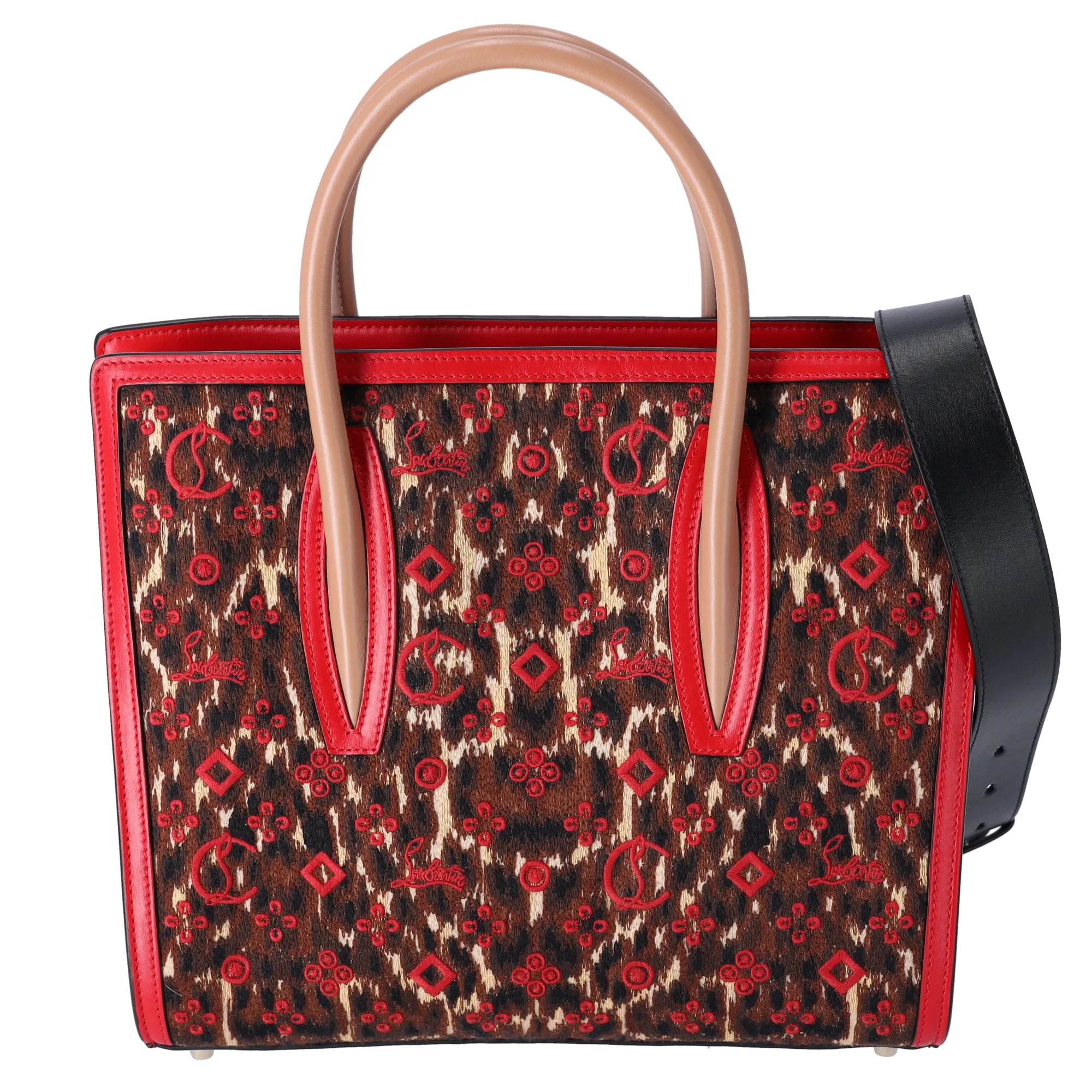 Christian Louboutin Paloma Medium Tote Embroidered Jacquard Leopard sold by Gaby's Bags