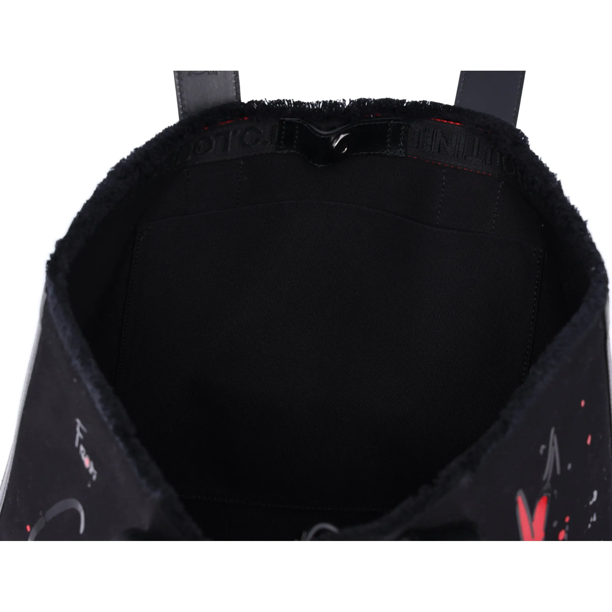 Christian Louboutin Frangibus Tote Bag Black Red Canvas Leather sold by Gaby's Bags product image thumbnail 5