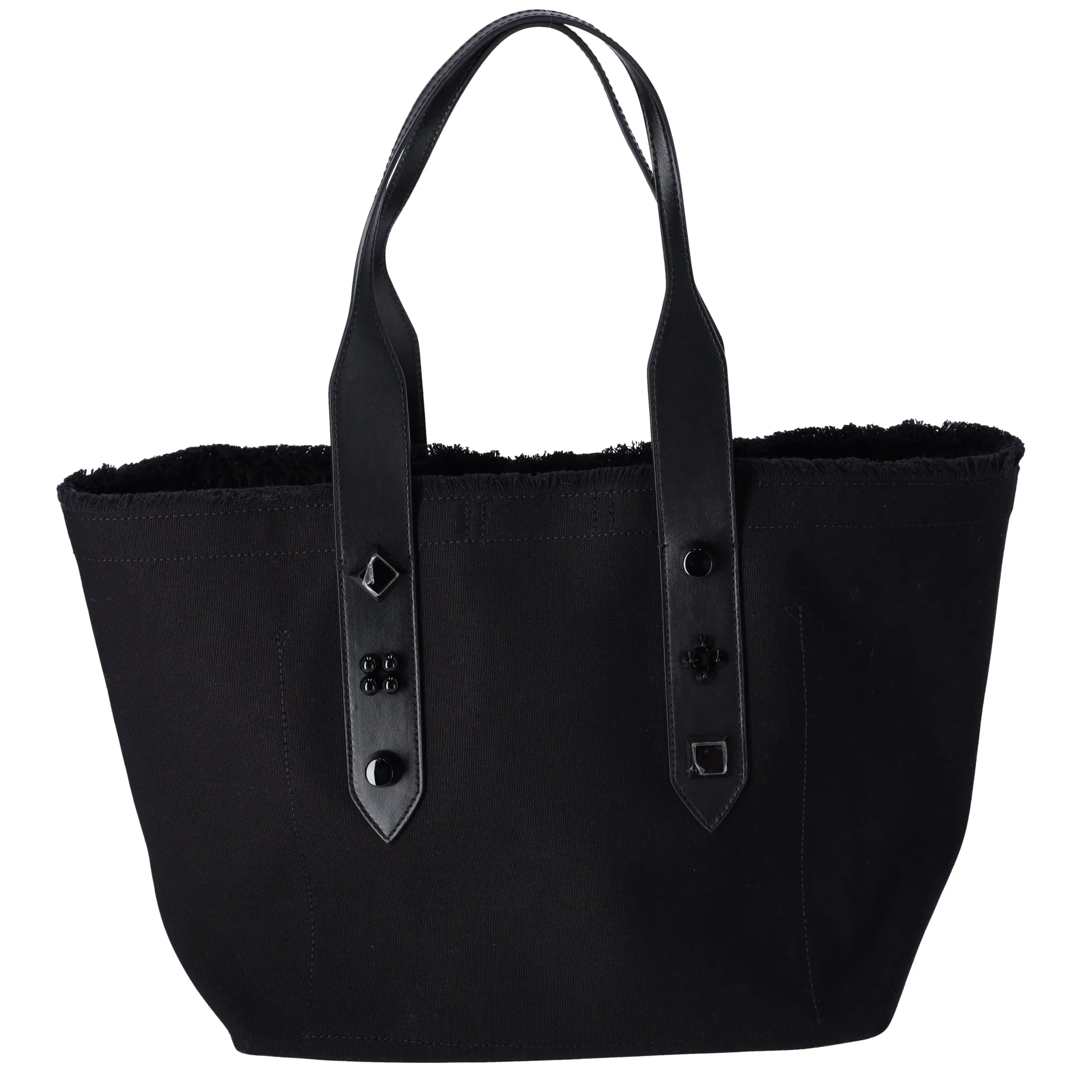 Christian Louboutin Frangibus Tote Bag Black Red Canvas Leather sold by Gaby's Bags product image thumbnail 3