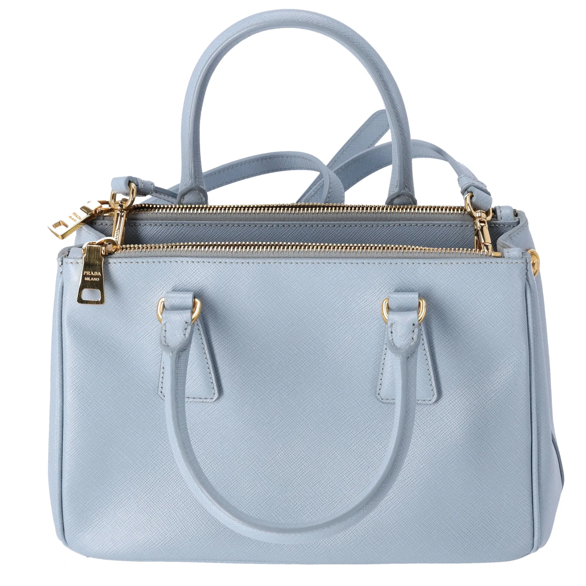 PRADA Galleria Mini Satchel Shoulder Bag Light Blue Leather sold by Gaby's Bags product image thumbnail 3