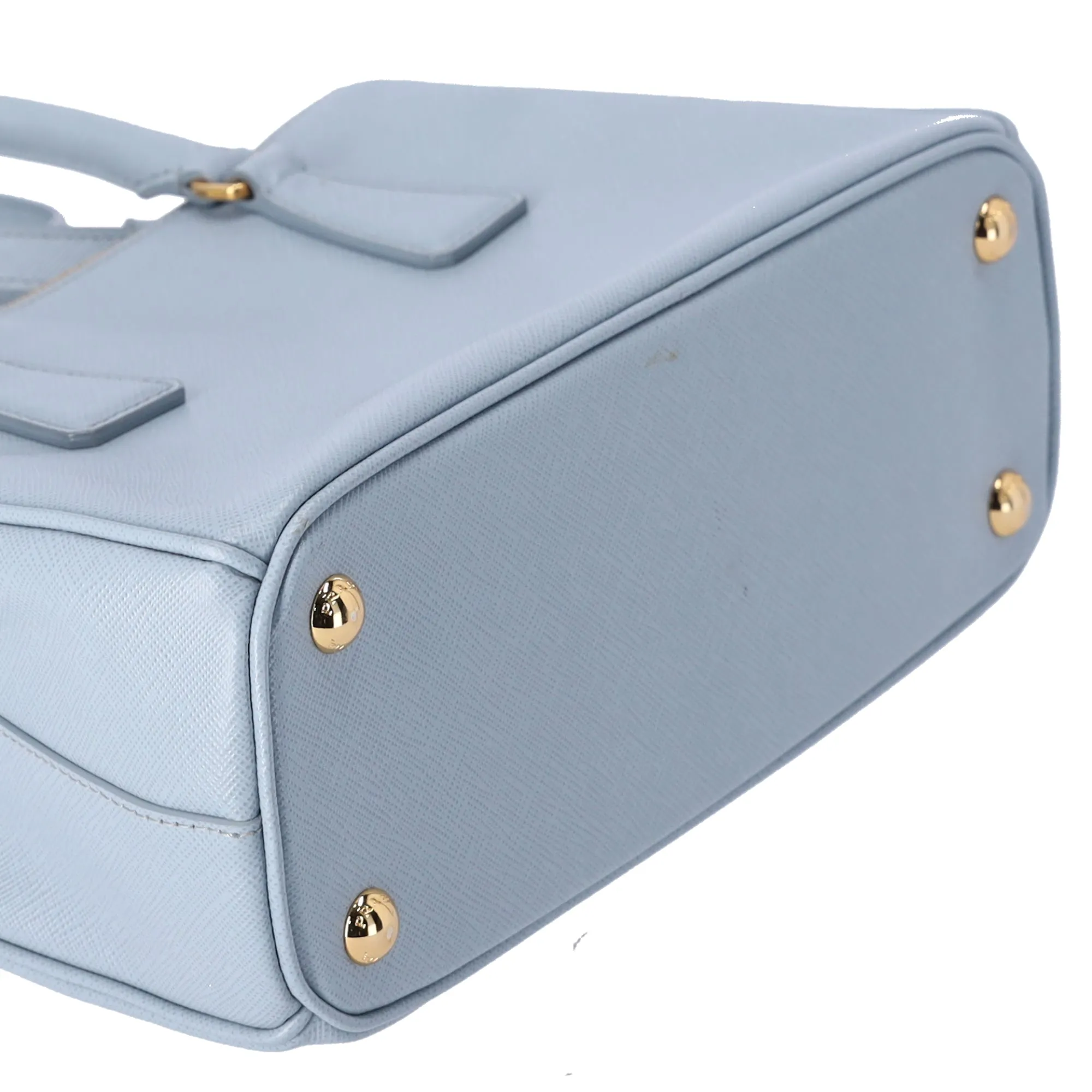 PRADA Galleria Mini Satchel Shoulder Bag Light Blue Leather sold by Gaby's Bags product image thumbnail 4