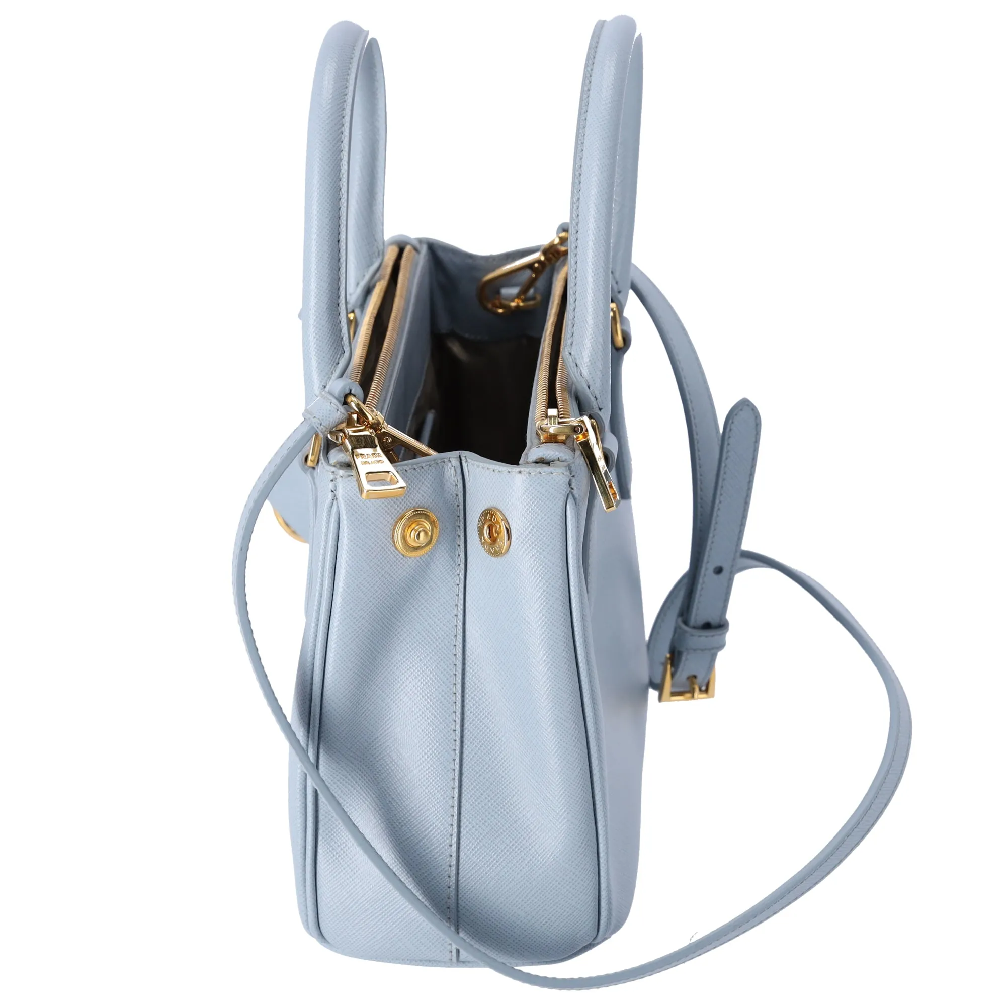 PRADA Galleria Mini Satchel Shoulder Bag Light Blue Leather sold by Gaby's Bags product image thumbnail 2