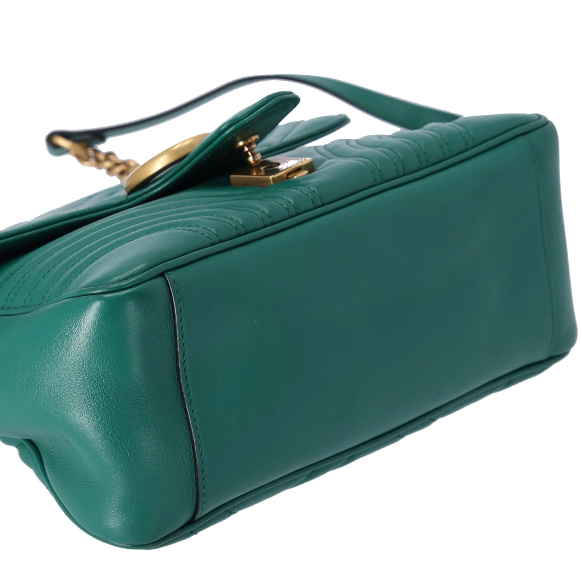 GUCCI GG Marmont Small Top Handle Bag Handbag 498110 Green Leather sold by Gaby's Bags product image thumbnail 4