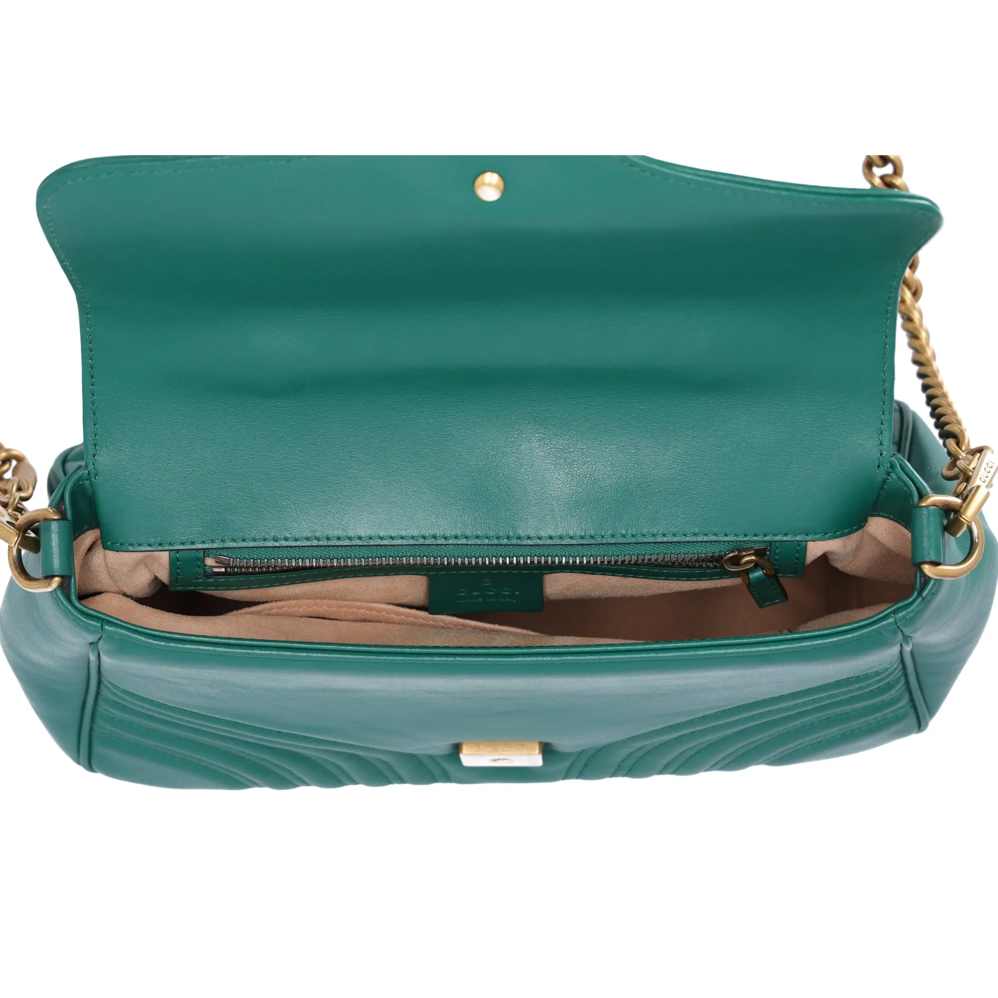 GUCCI GG Marmont Small Top Handle Bag Handbag 498110 Green Leather sold by Gaby's Bags product image thumbnail 5