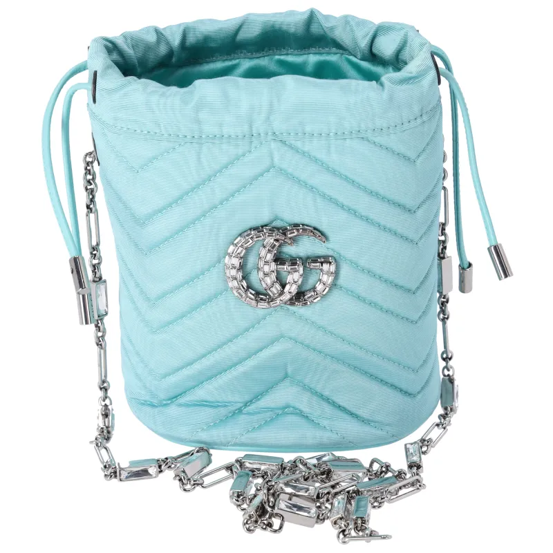GUCCI GG Marmont Shoulder Bag 746609 Light Blue Nylon Chrystal sold by Gaby's Bags