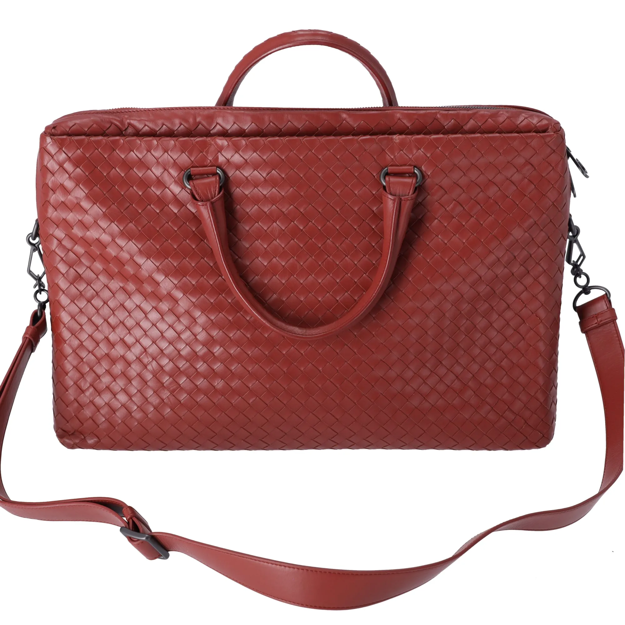 BOTTEGA VENETA Intrecciato Business Bag Brick Red Leather sold by Gaby's Bags product image thumbnail 2