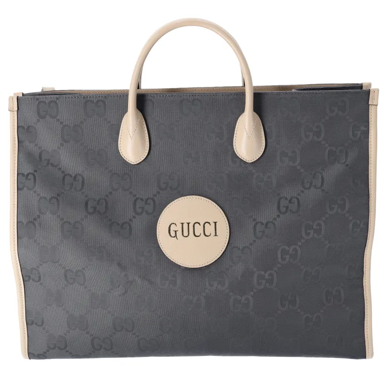 GUCCI Off The Grid Tote Bag 630353 Gray Nylon Jacquard Leather sold by Gaby's Bags