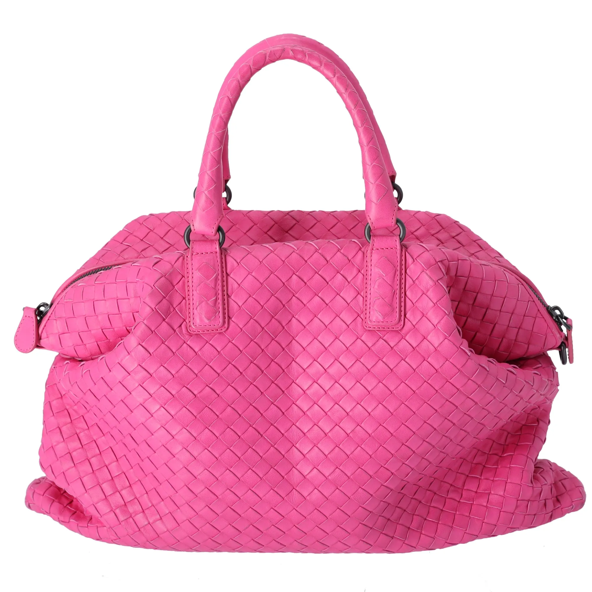 Bottega Veneta Nappa Intrecciato Maxi Convertible Tote Fuchsia pink sold by Gaby's Bags