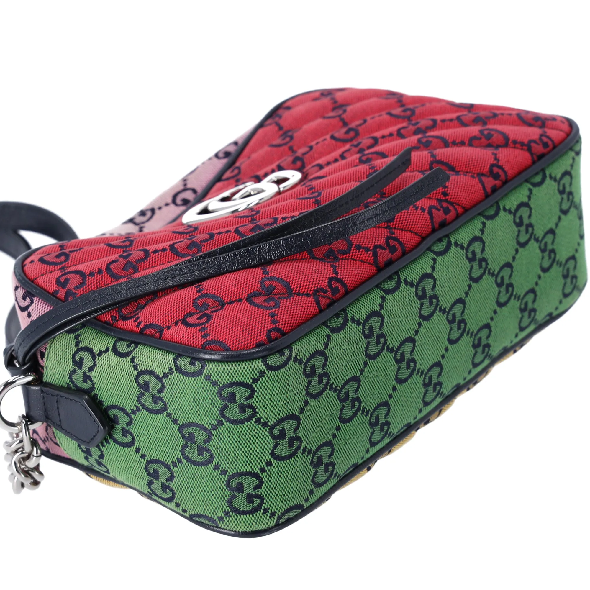 GUCCI GG Marmont Shoulder Bag 447632 Red Pink Green Multi Jacquard Leather sold by Gaby's Bags product image thumbnail 4