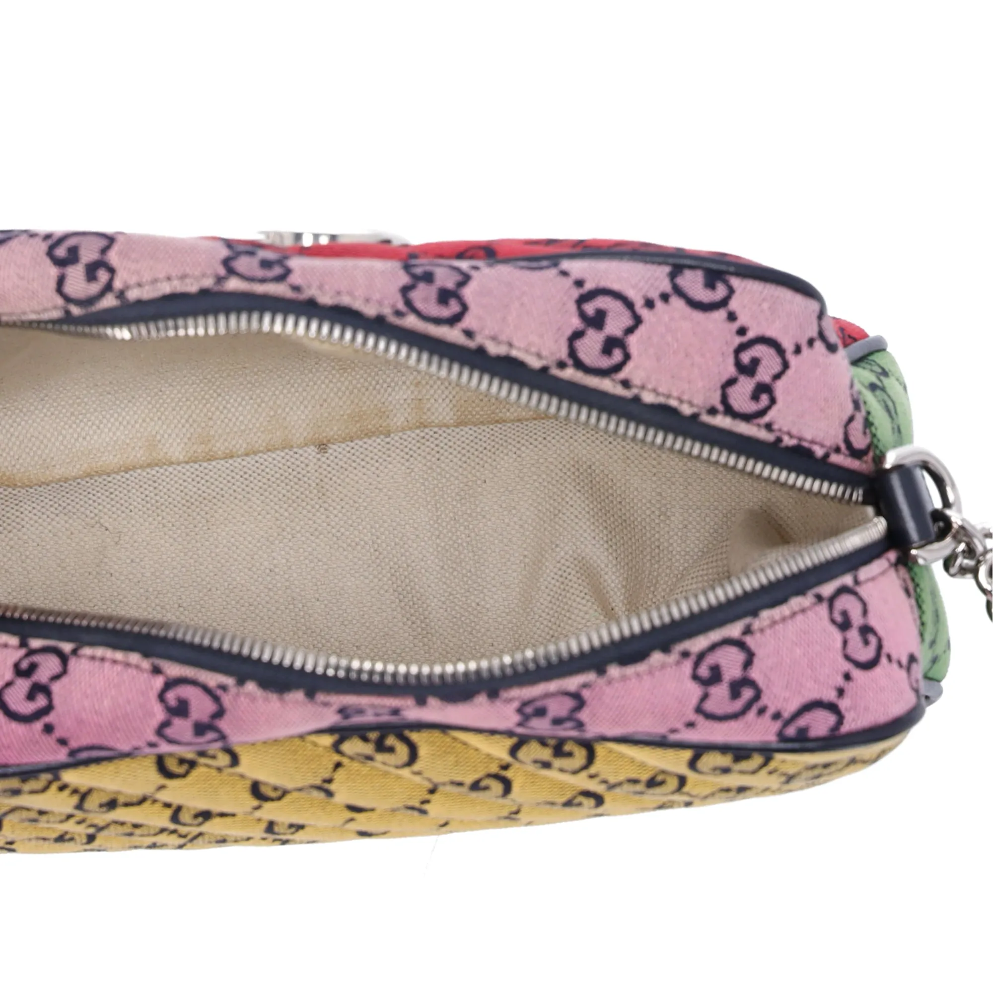 GUCCI GG Marmont Shoulder Bag 447632 Red Pink Green Multi Jacquard Leather sold by Gaby's Bags product image thumbnail 5