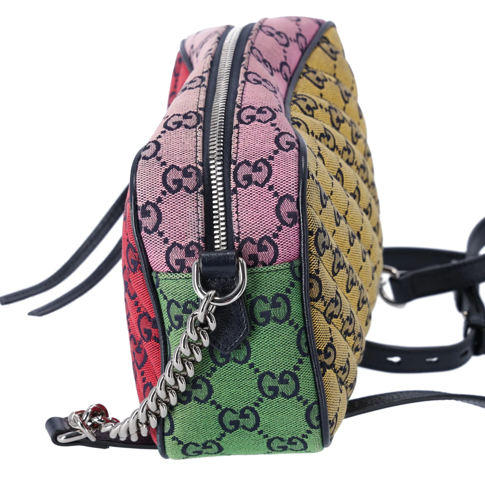 GUCCI GG Marmont Shoulder Bag 447632 Red Pink Green Multi Jacquard Leather sold by Gaby's Bags product image thumbnail 2